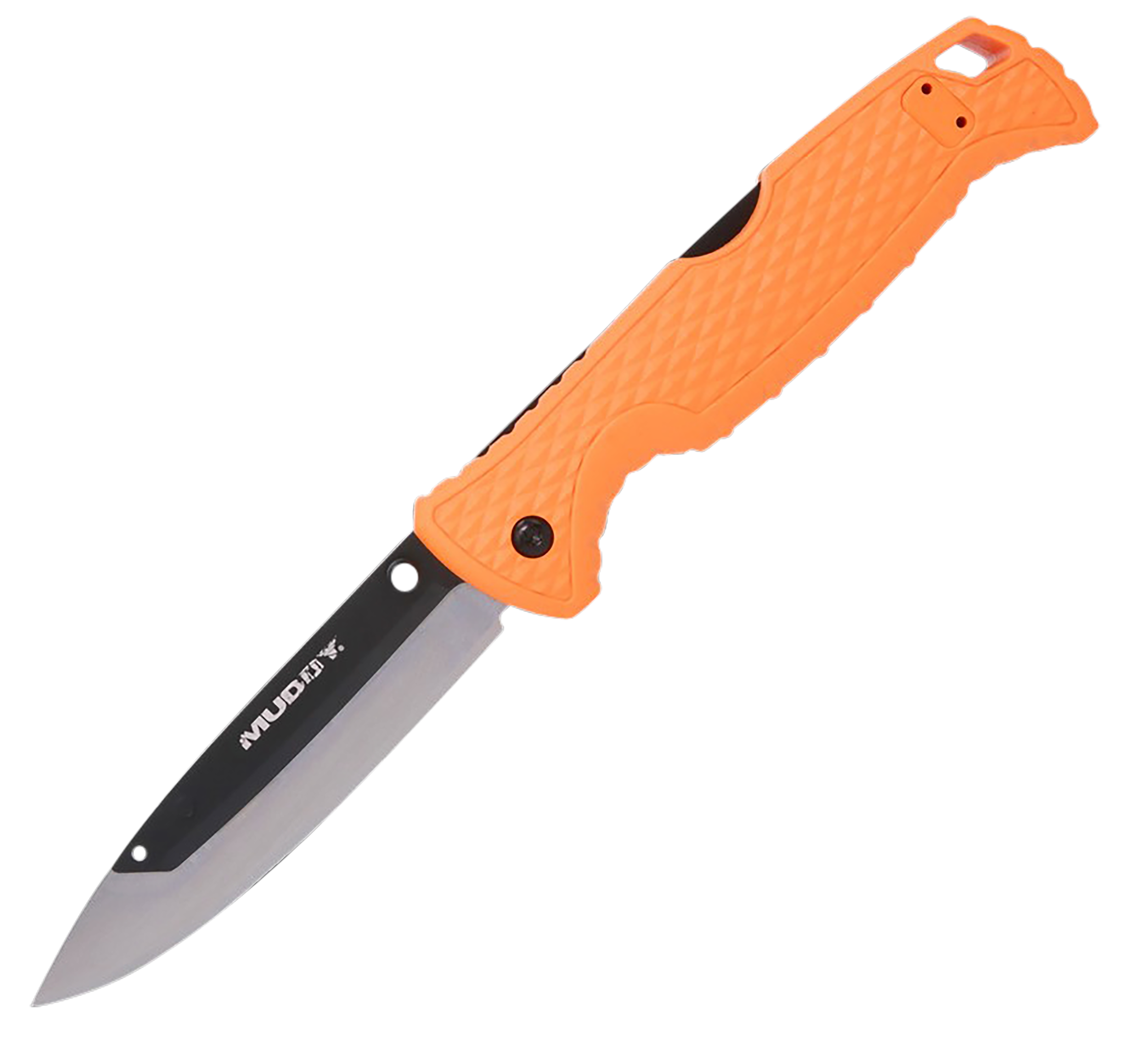 Muddy SWAP Replace-A-Blade 3.5" Folding Drop Point 420J2 SS Plain Edge Knife - Blaze Orange GFN Handle