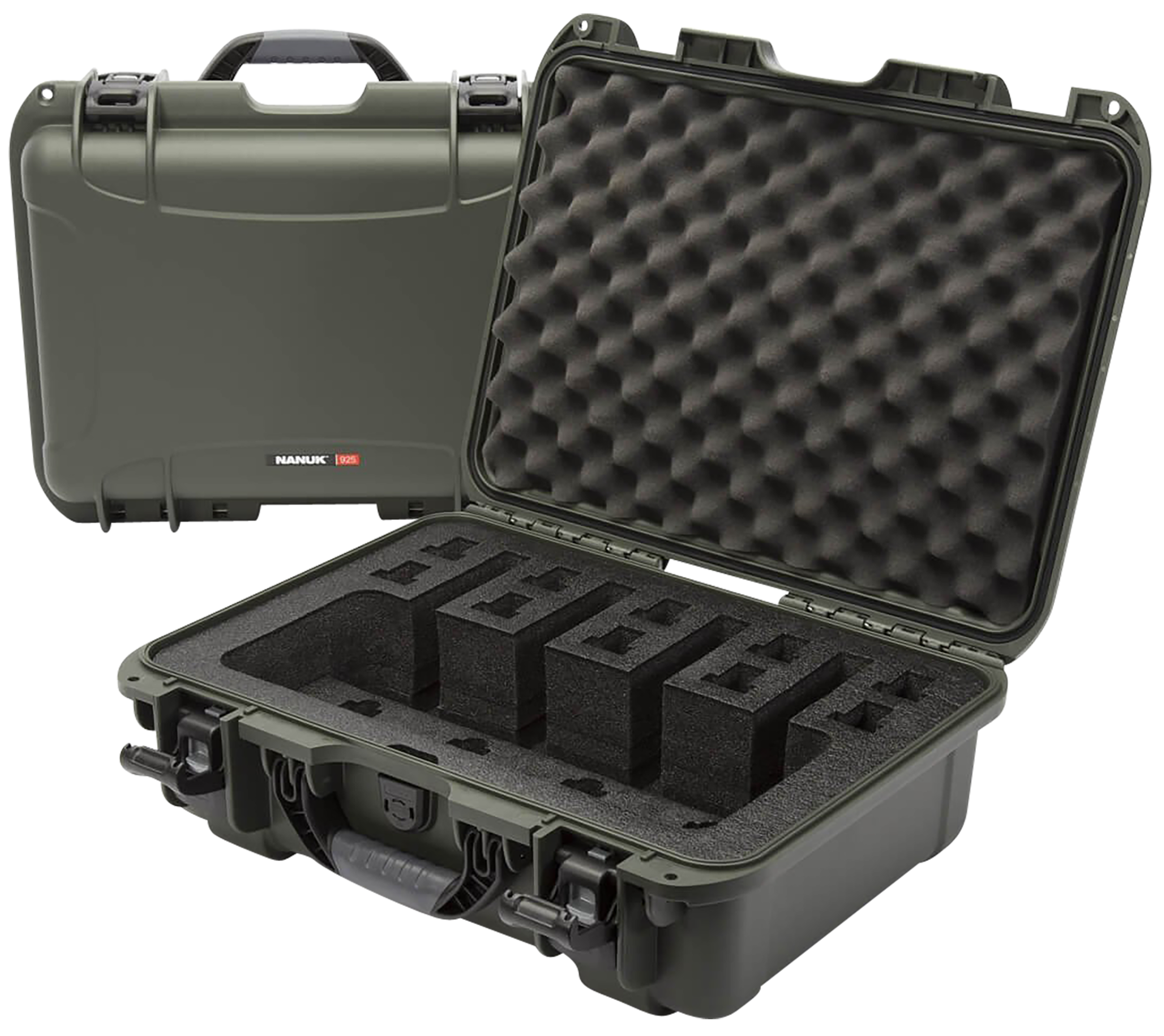 Nanuk 925 4 UP Pistol Case Waterproof Olive Resin 17 in Interior w/ Closed-Cell Foam