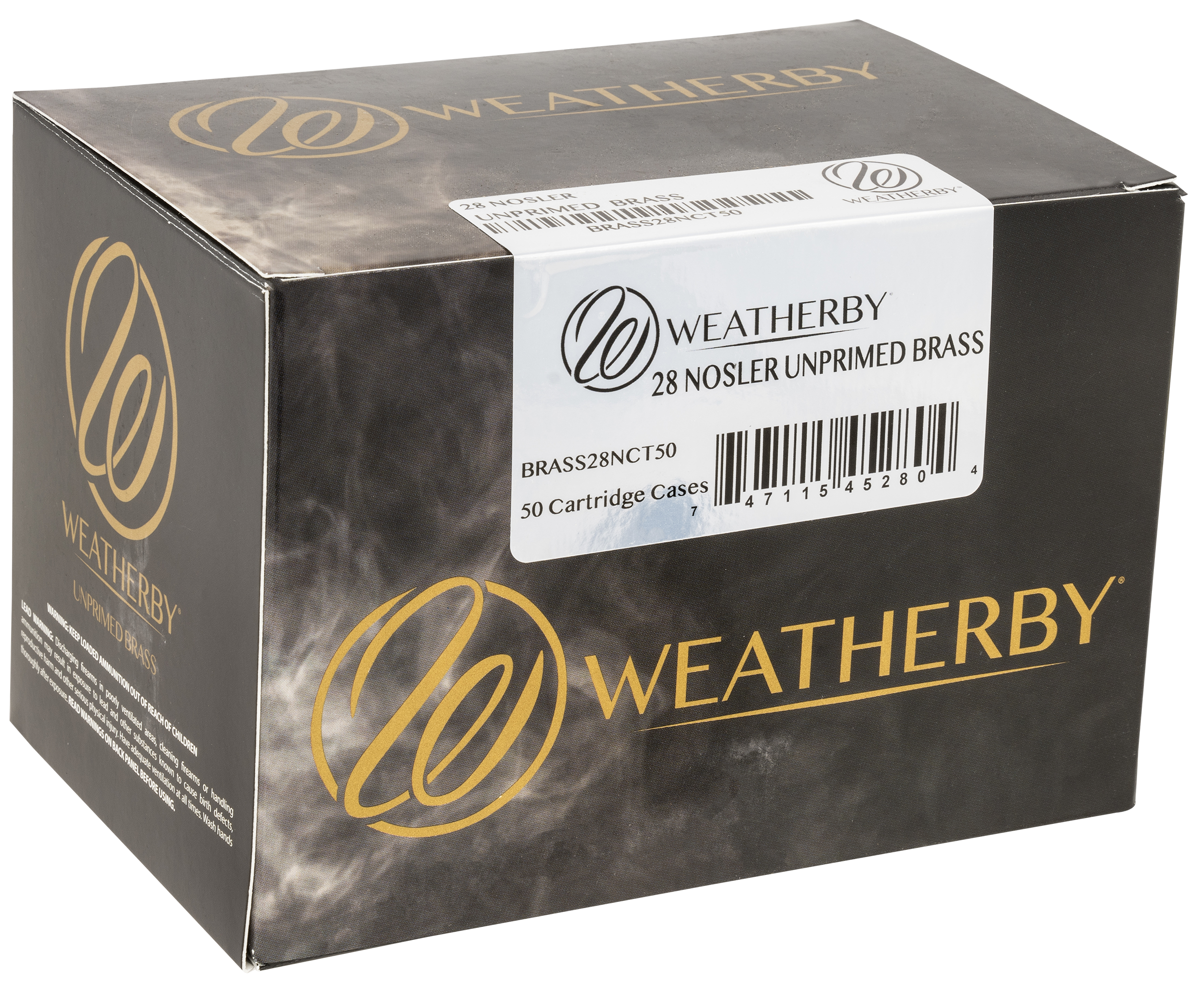 Weatherby 28 Nosler Unprimed Rifle Brass Cases 50/Box