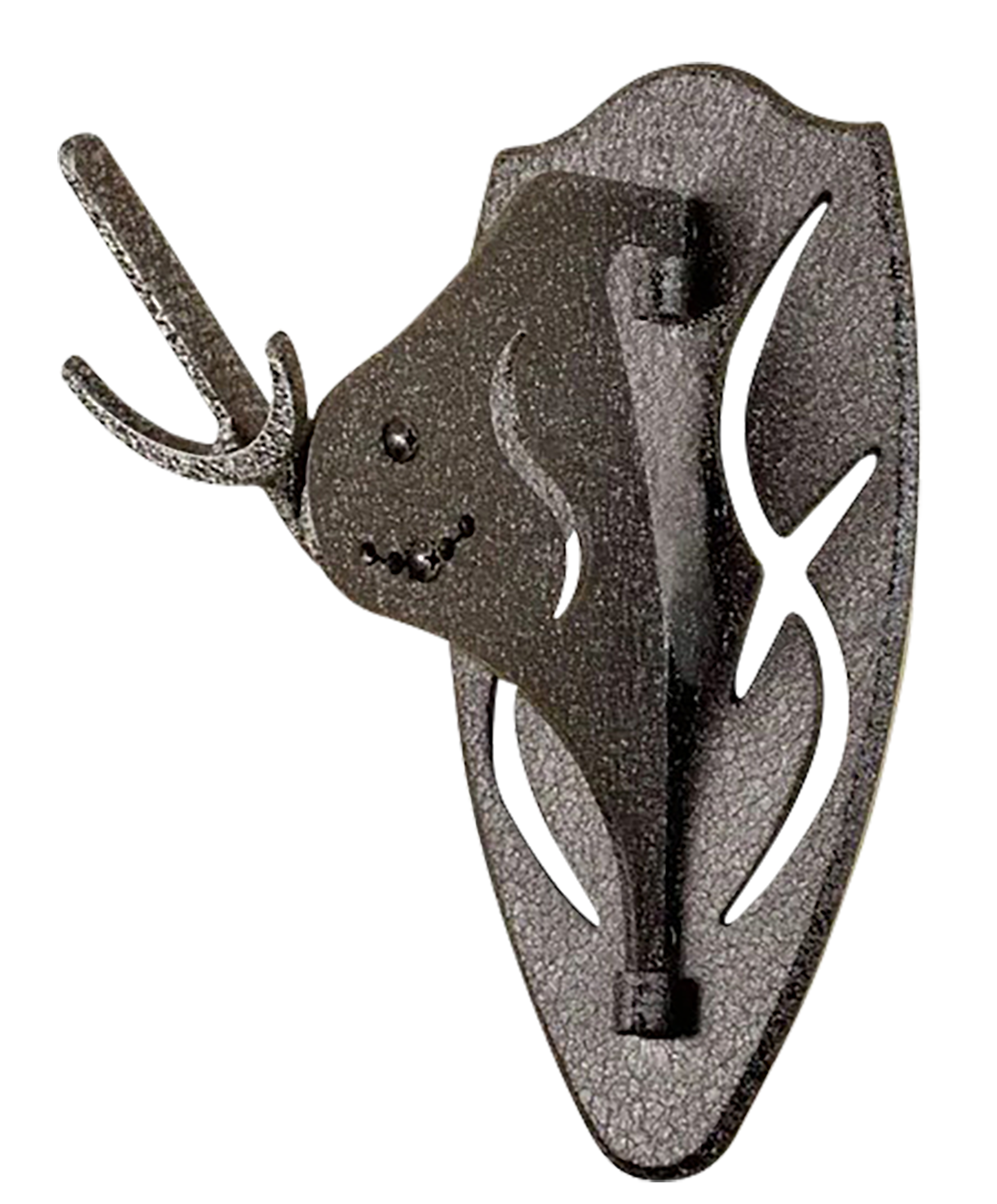 Skull Hooker Big Hooker Short Arm Black Steel Wall Mount