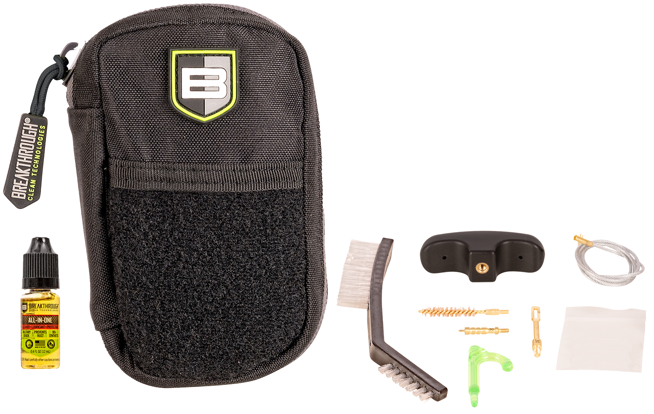 Breakthrough Clean BT-COP-9 Badge Pull Thru Kit 9mm - 10 Piece Compact Cleaning Kit with MOLLE Pouch