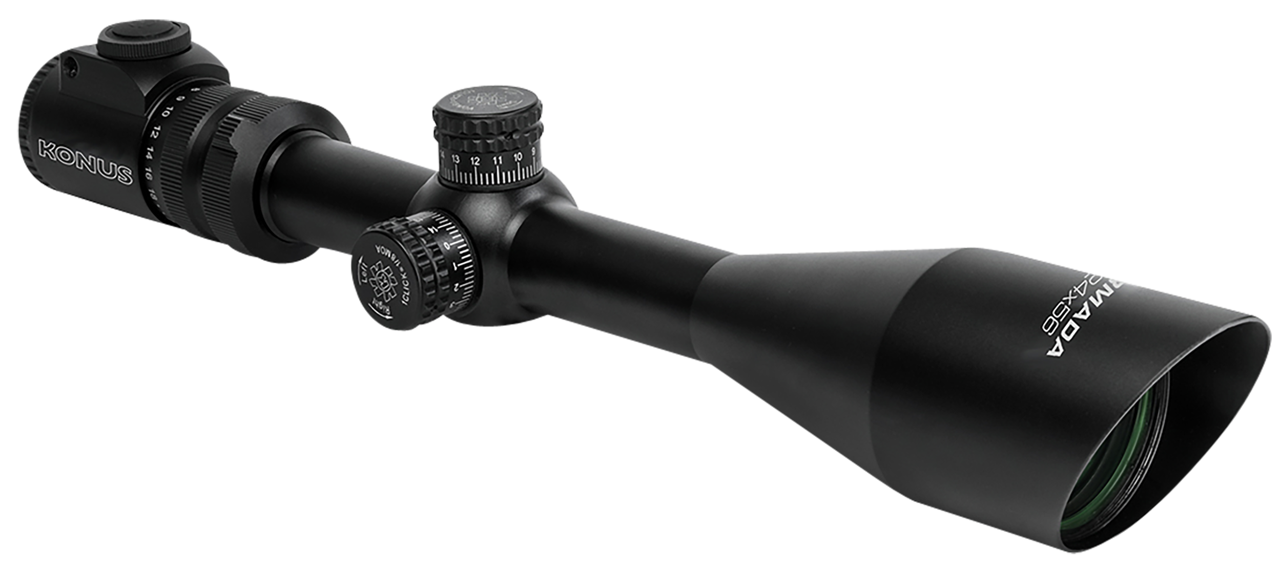 Konus Armada 6-24x56mm 30mm Tube Dual Illuminated Red/Blue Engraved Fine Crosshair Riflescope - Matte Black
