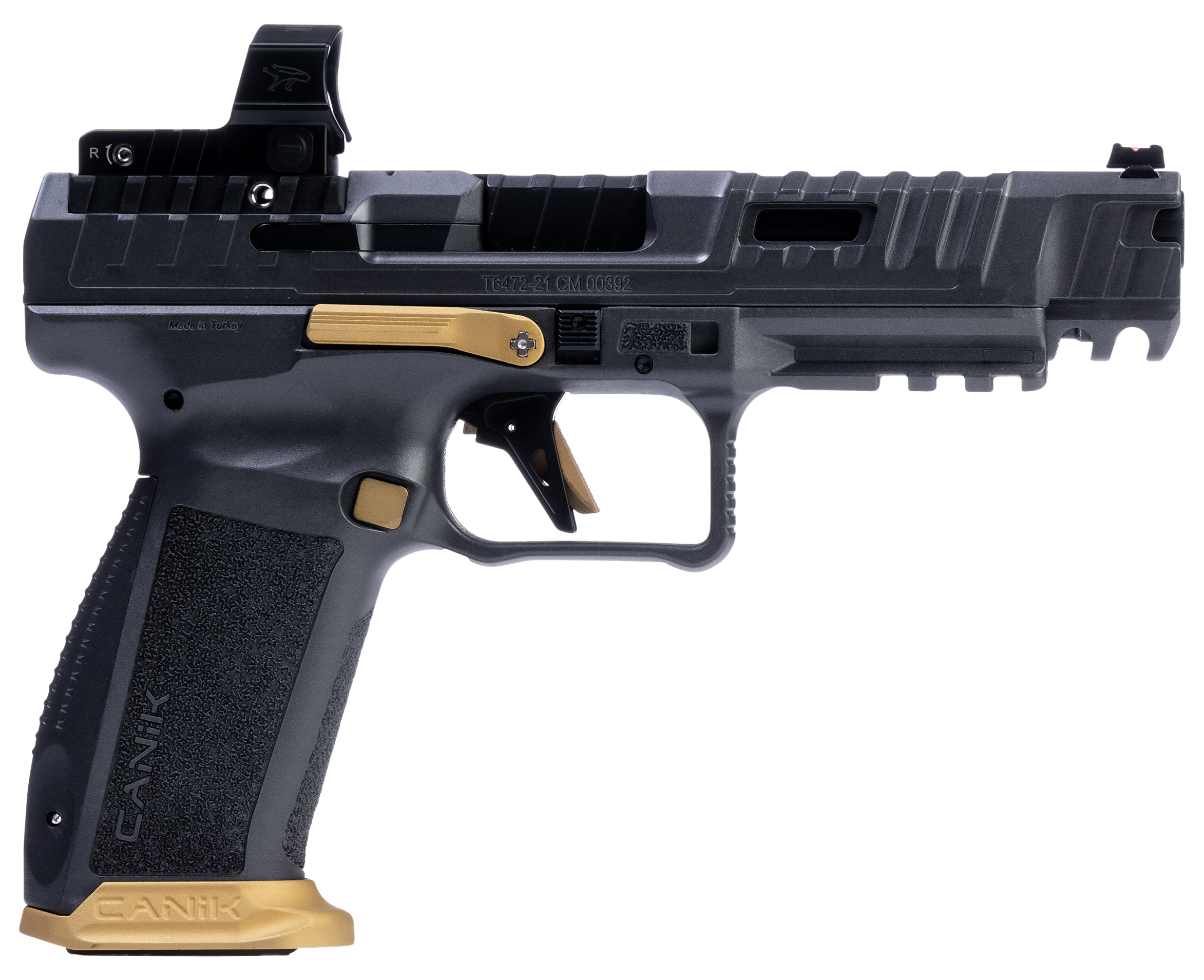 Canik SFx Rival 9mm Luger 5" 18+1 Semi-Auto Pistol w/MO2 Optic - Gray/Gold