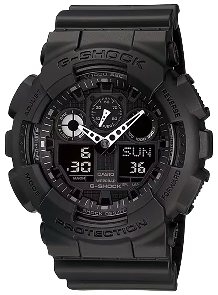 Casio G-Shock GA-100-1A1 Tactical XL 52mm Analog-Digital Black Watch