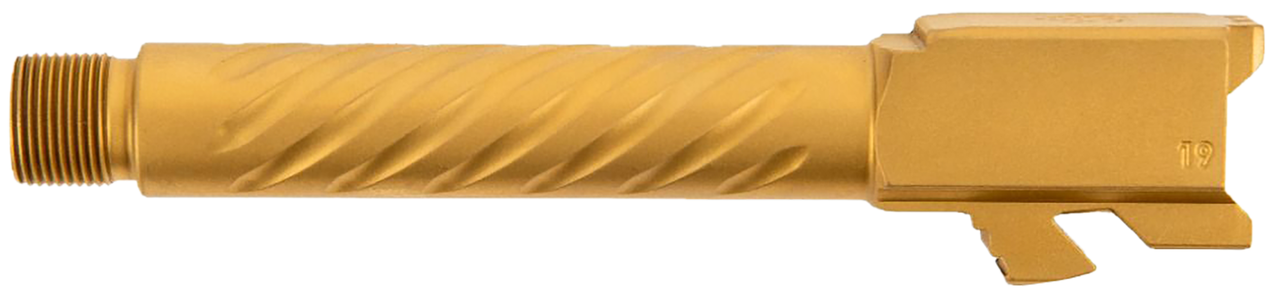 Ballistic Adv Premium Series 9mm Luger 4.5" Spiral Fluted Threaded Barrel - Gold PVD Stainless - Fits Glock 19 Gen 3-5