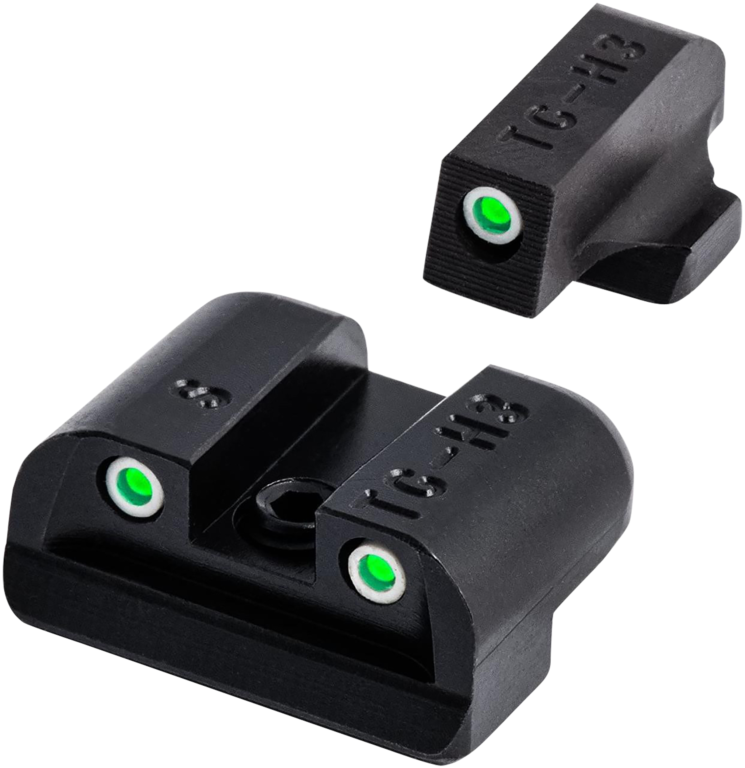 TruGlo TG231S2 Tritium 3-Dot Night Sights for Sig Sauer P-Series #6 Front/#8 Rear - Black Nitride