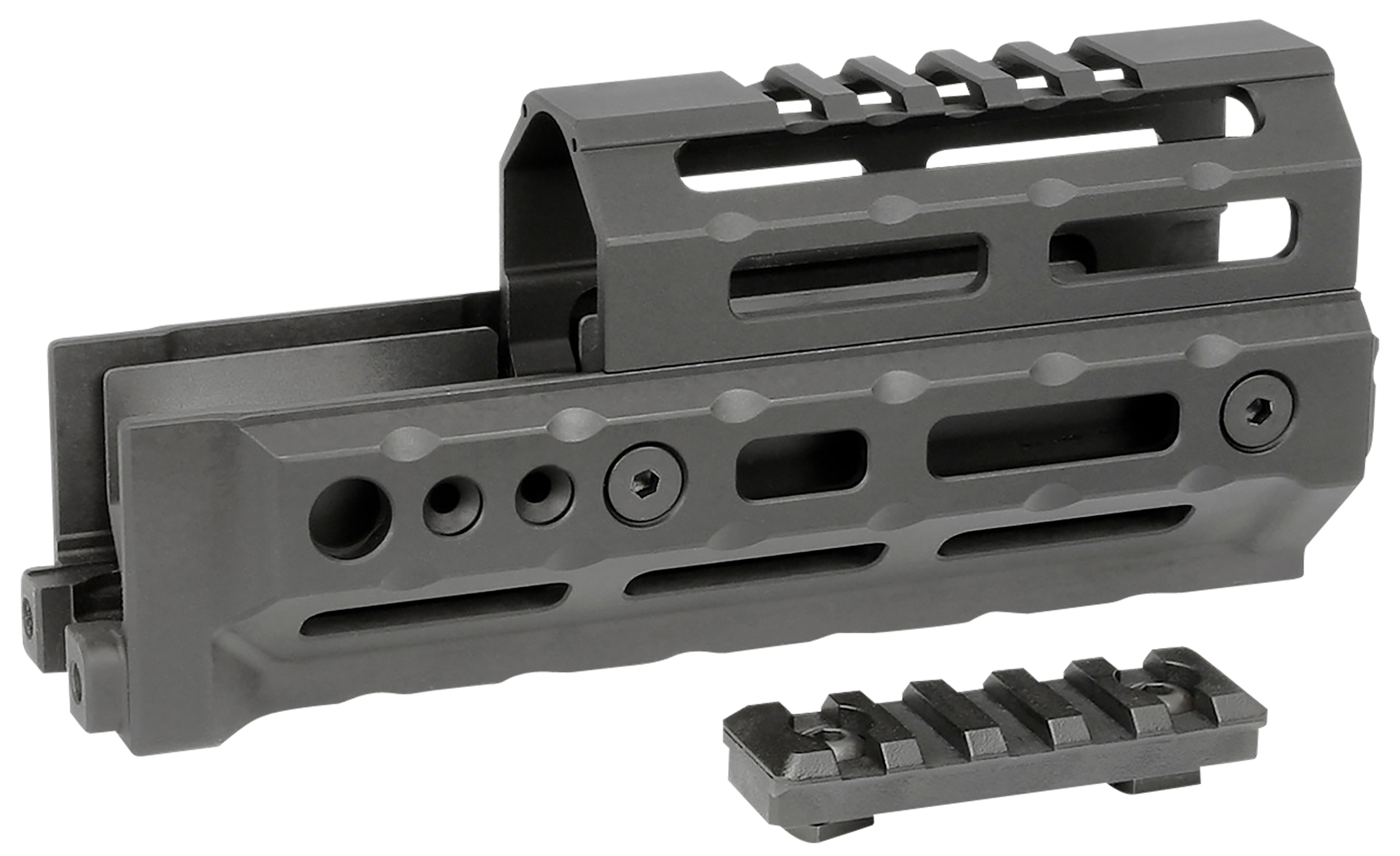 Midwest Industries Alpha AK 6" M-LOK Drop-In Handguard - 5-Slot Picatinny - Black Hardcoat Anodized