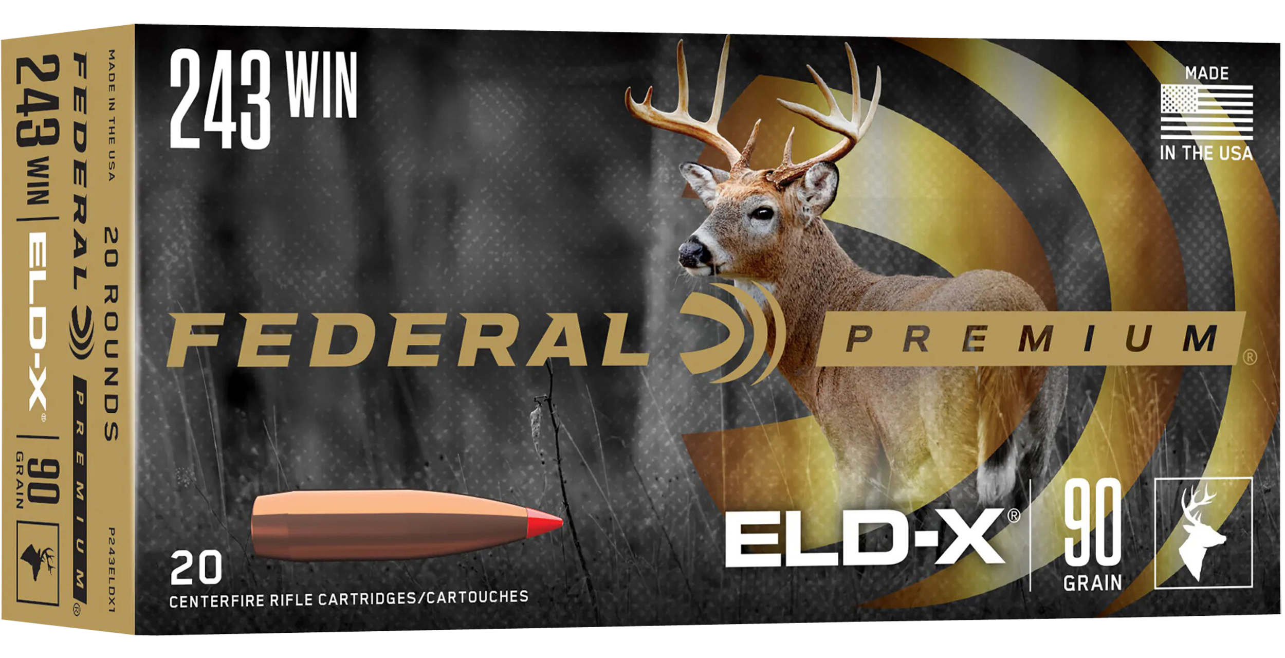 Federal Premium ELD-X 243 Win 90gr 20 Rd - Box or Case