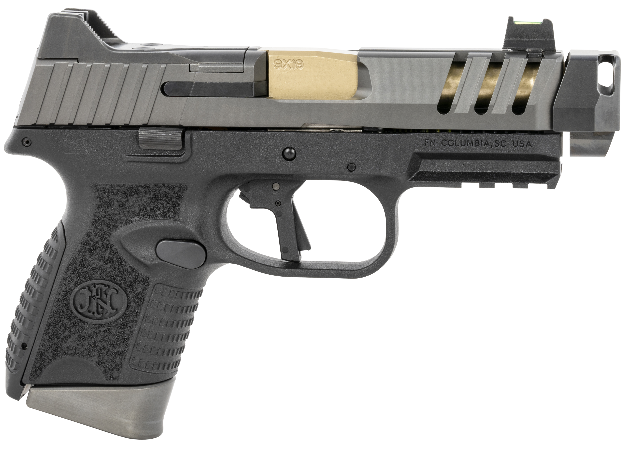 FN 509 CC Edge 9mm Luger 4.20" 10+1 Semi-Auto Pistol - Gold Threaded Barrel, Compensator
