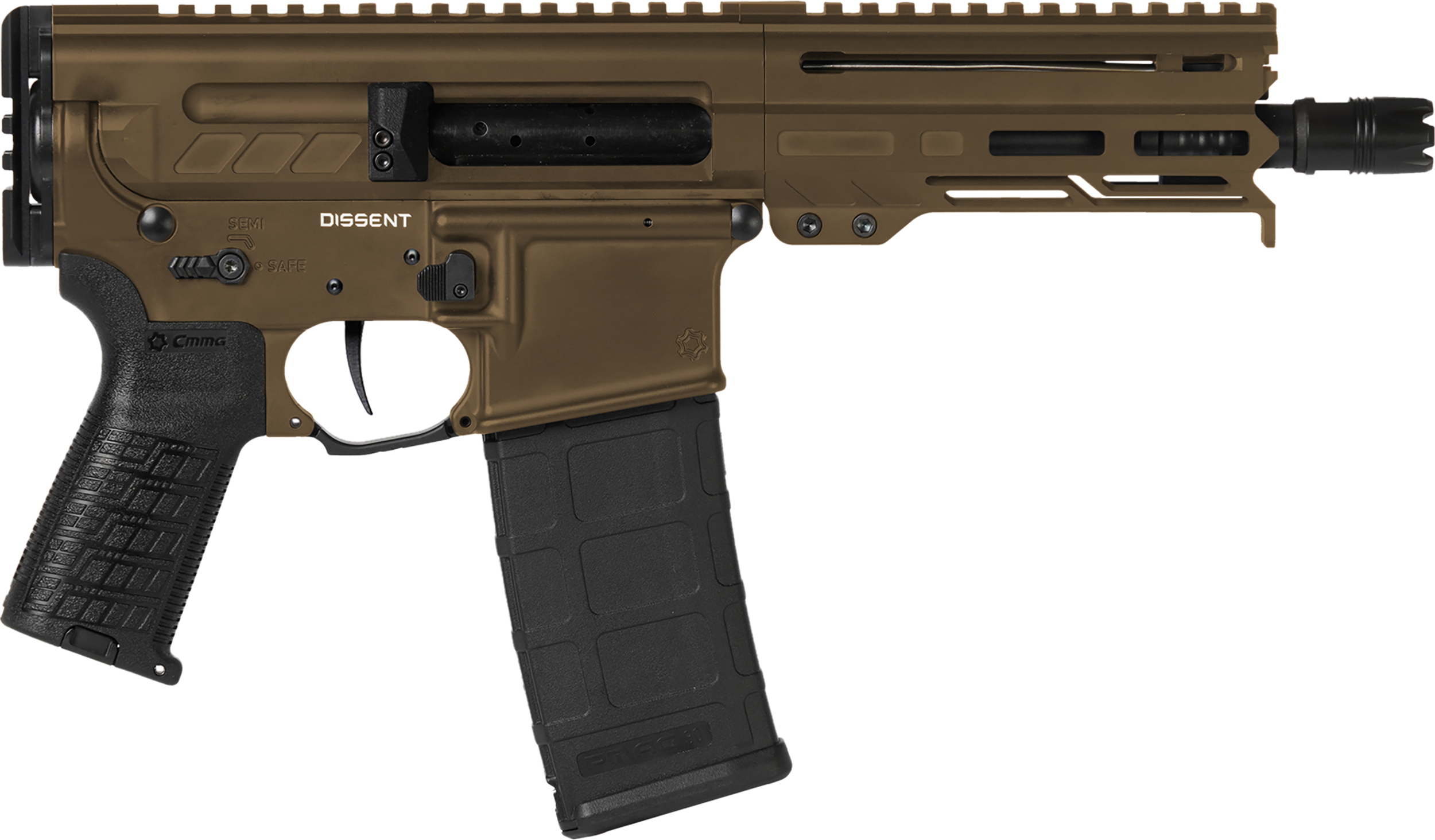 CMMG Dissent MK4 300 Blackout 6.50" 30+1 Semi-Auto Pistol - Midnight Bronze Cerakote