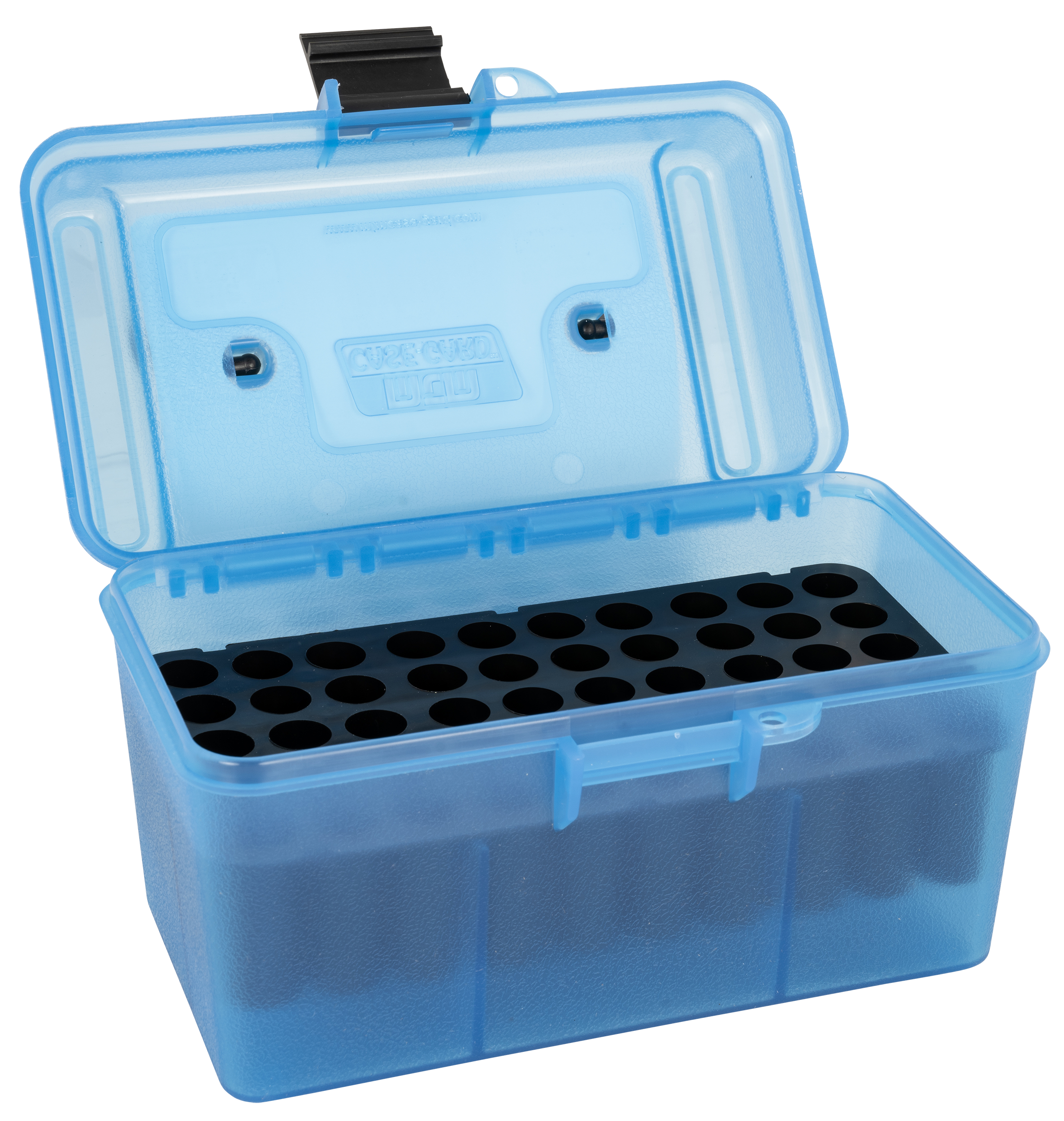 MTM Case-Gard H50RM24 Deluxe Ammo Box 223 Rem/204 Ruger 50rd Clear Blue Polypropylene