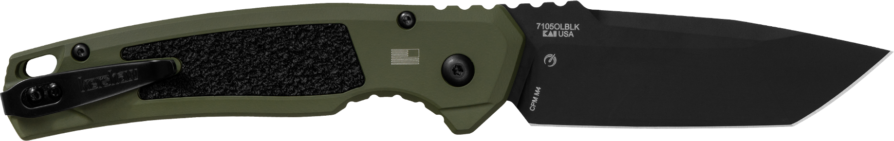 Kershaw Launch 16 3.45" Folding Tanto Plain Black Cerakote CPM M4 Automatic Knife