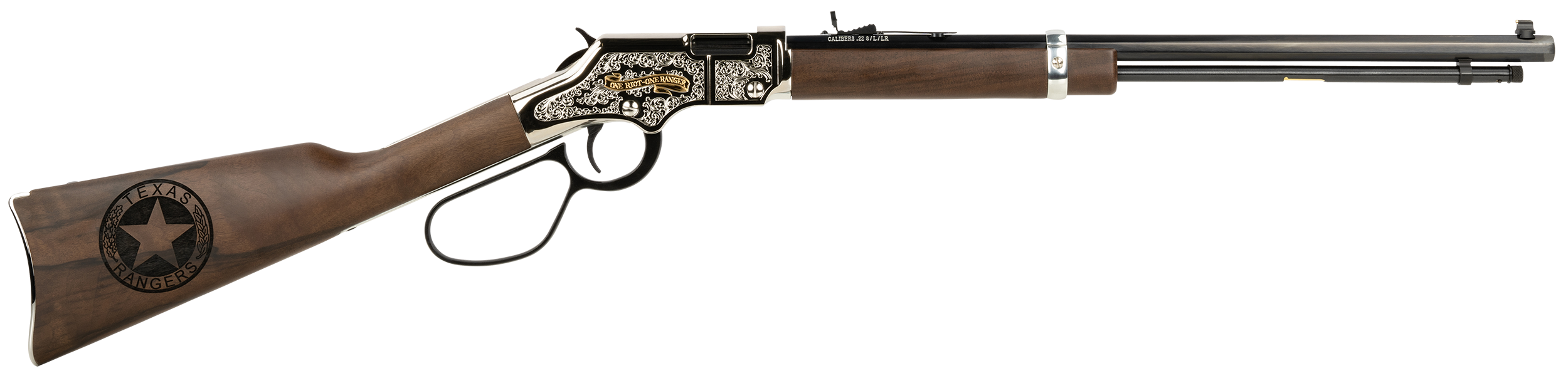 Henry H004TR Golden Boy Texas Rangers Bicentennial Tribute Edition 22 S/L/LR 20" 16 LR/21 Short Lever-Action Rifle