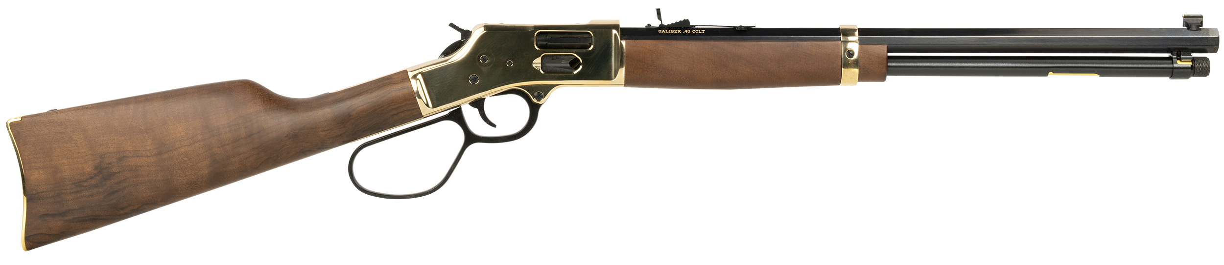 Henry H006GCL Side Gate 45 Colt (LC) 20" 10+1 Lever-Action Rifle - Large Loop, Polished Brass Receiver