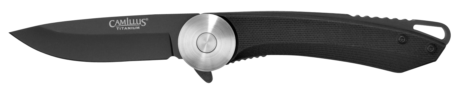 Camillus Cirque 2.75" Folding Drop Point AUS-8 Carbonitride Titanium Black G10 Plain Edge Knife