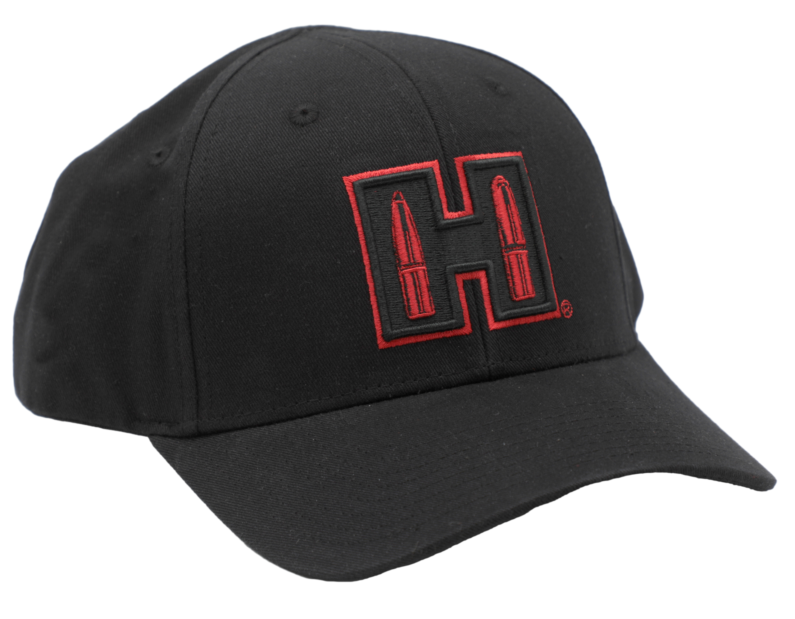 Hornady 99211 H Patch Black/Red Semi-Structured Snapback Hat