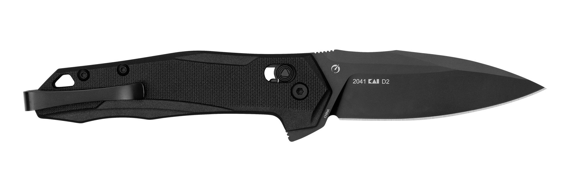 Kershaw Monitor 2041 3" D2 Spear Point Plain Black Oxide Folding Knife - Black GFN
