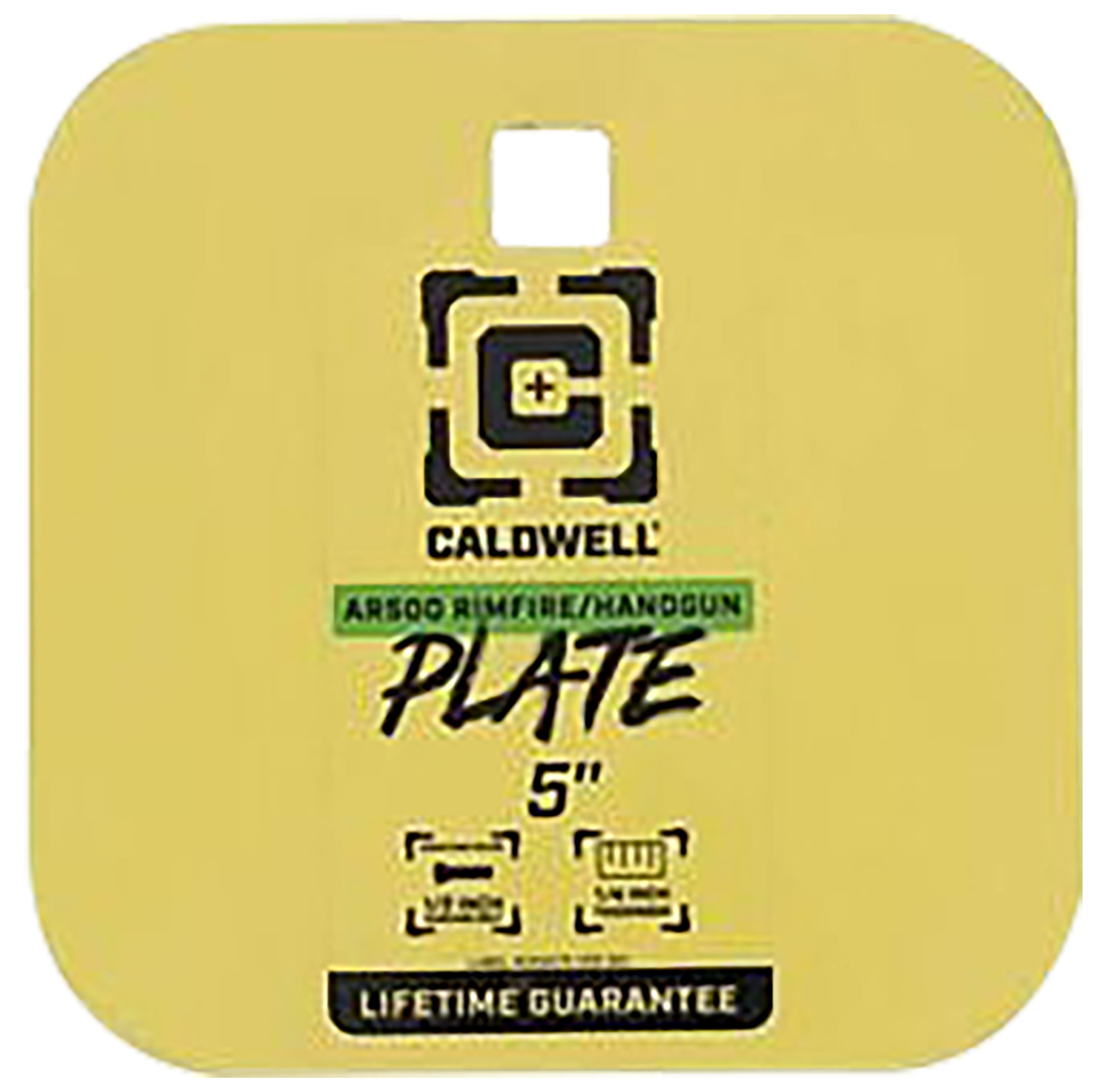 Caldwell 5" Rimfire/Handgun AR500 Steel Gong 1/4" Thick - Yellow