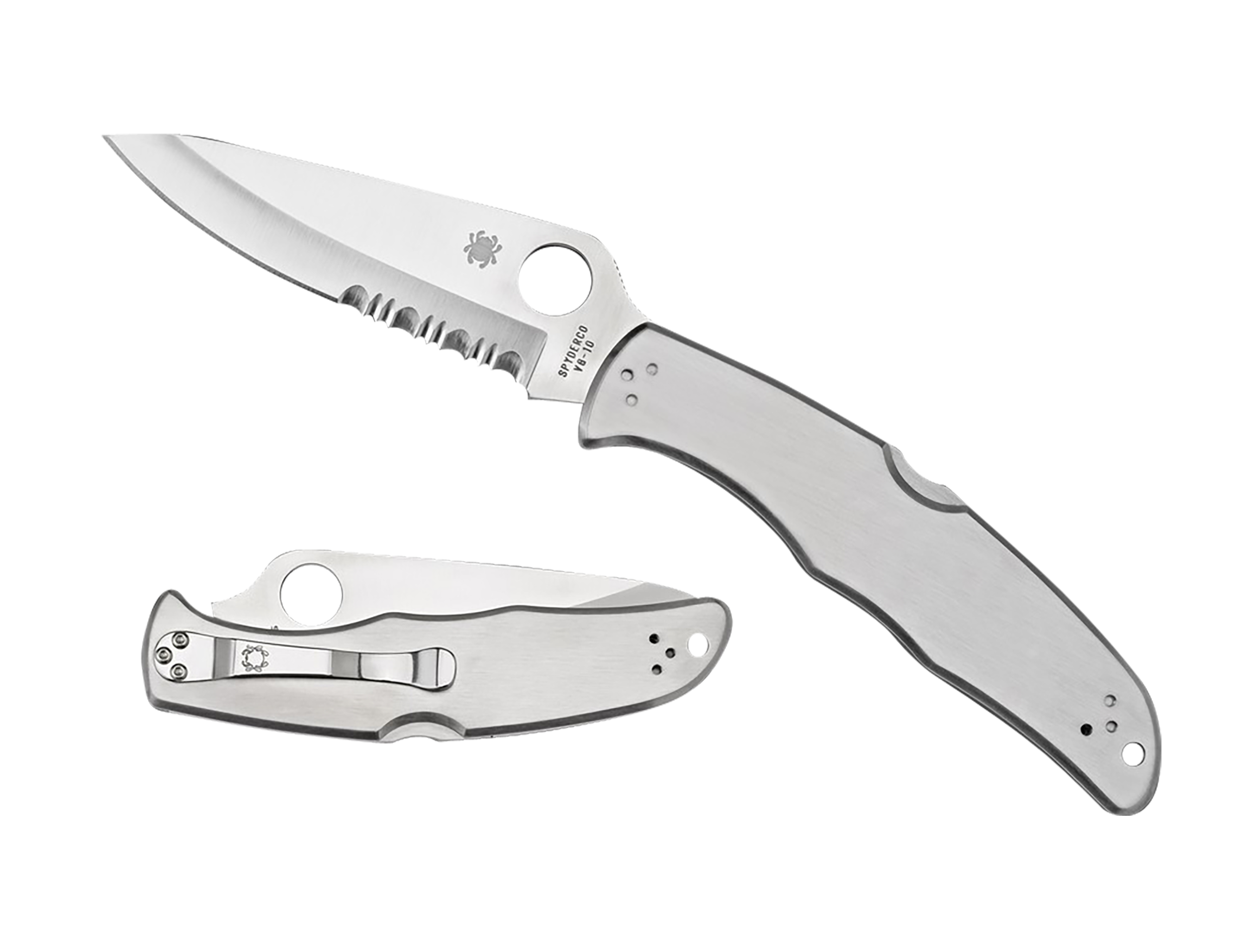 Spyderco Endura 4 3.85" VG-10 Plain Edge Satin Stainless Steel Folding Knife