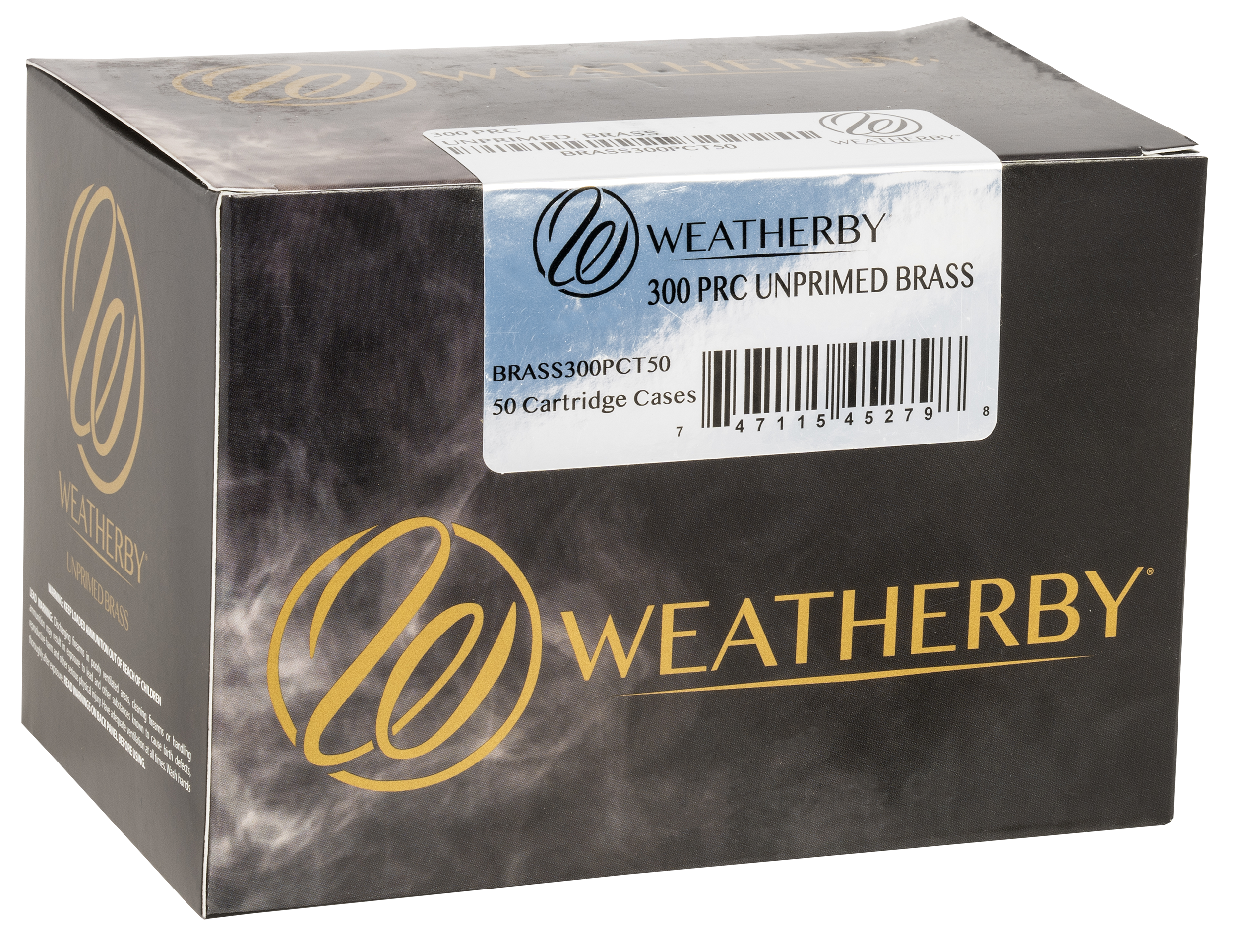 Weatherby 300 PRC Unprimed Brass Rifle Cases 50/Box