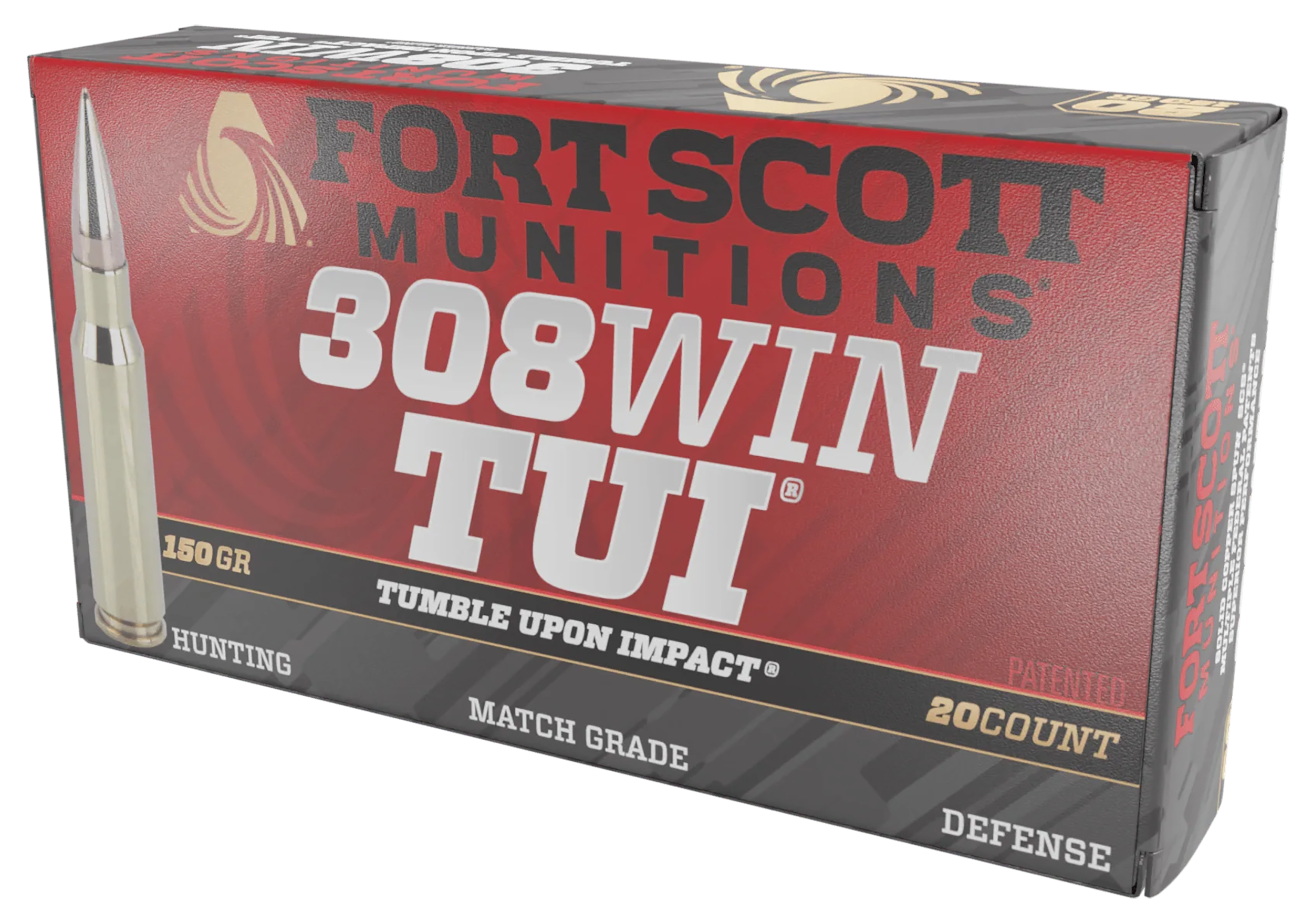 Fort Scott Munitions Tumble Upon Impact (TUI) 308 Win 150gr Solid Copper Spun - Box or Case