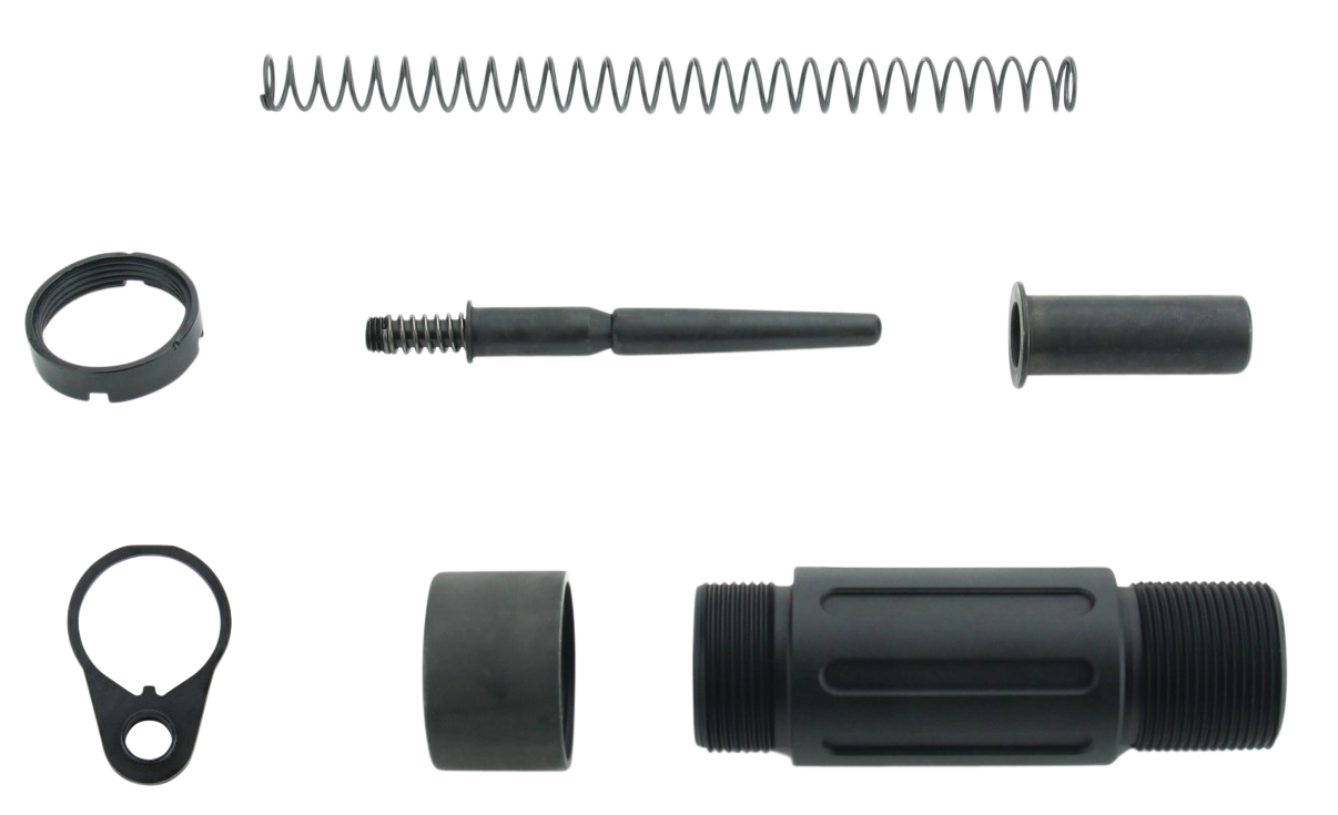 TacFire MAR139C Short Buffer Tube System 3.5" Black Anodized Aluminum with QD End Plate