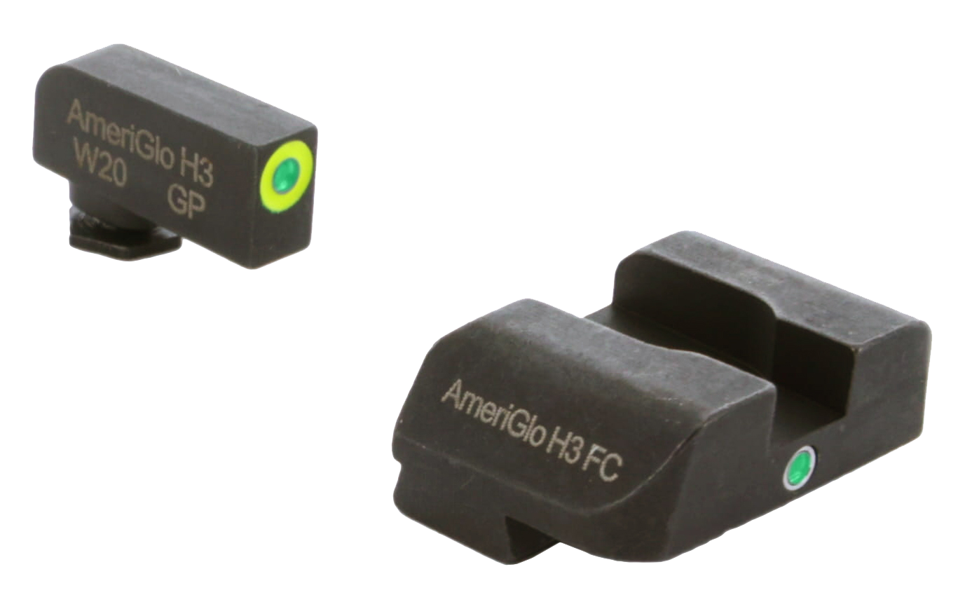 Ameriglo GL301 i-Dot Night Sight Set for Glock - Green Tritium LumiGreen Outline Front / Green Tritium Rear