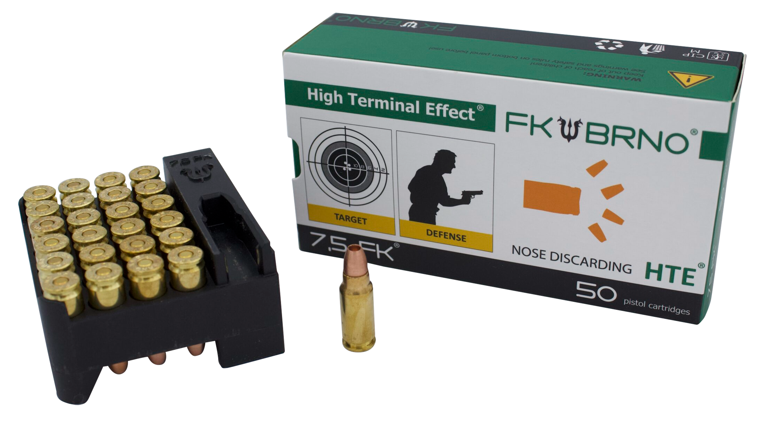 FK Brno US F5 7.5 FK 95gr Copper Hollow Point 50-Rd Handgun Ammo - Box or Case