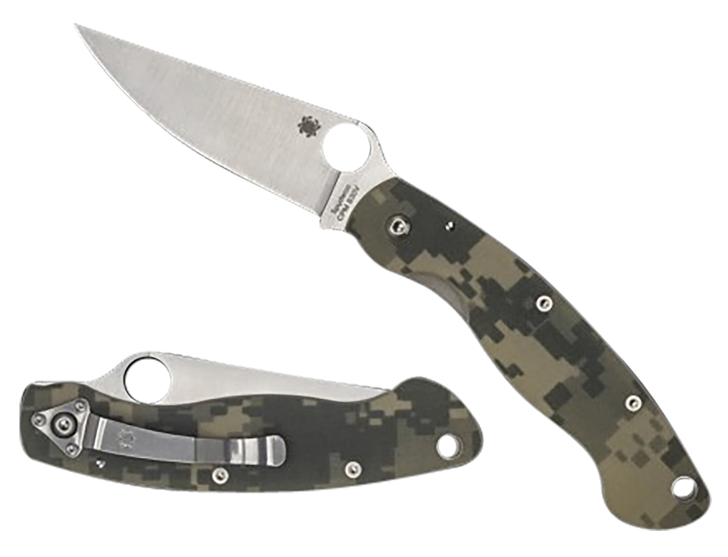 Spyderco Military 4" CPM S30V Clip Point Plain Digital Camo G10 Folding Knife