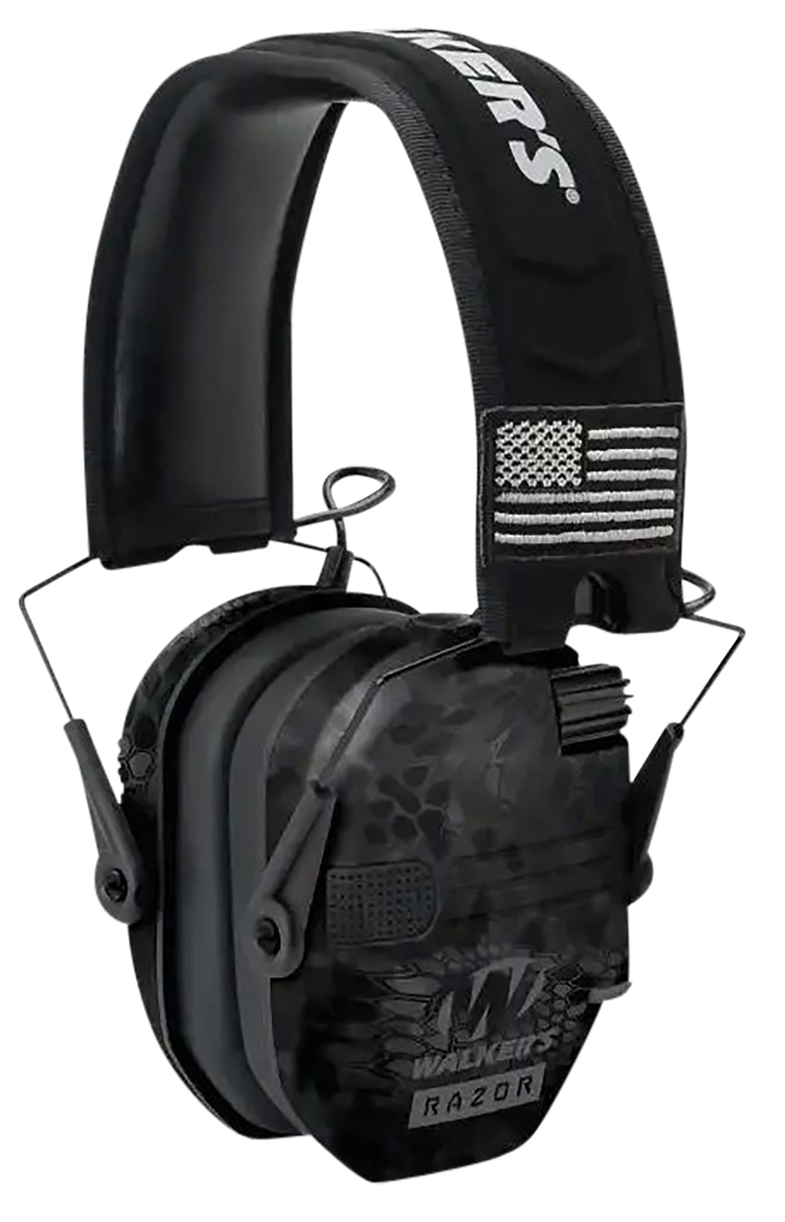Walkers Game Ear Razor Patriot Slim Electronic Muff 23 dB Over the Head - Kryptek Highlander/Black Polymer