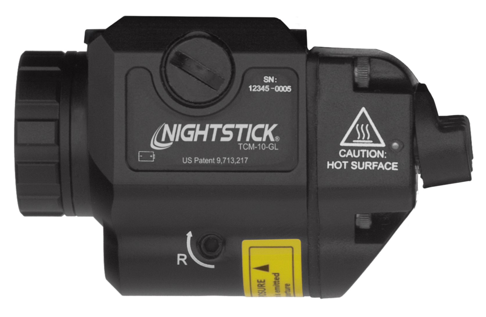 Nightstick TCM-10-GL Compact Weapon-Mounted Light with Green Laser 650 Lumens White LED Black Anodized