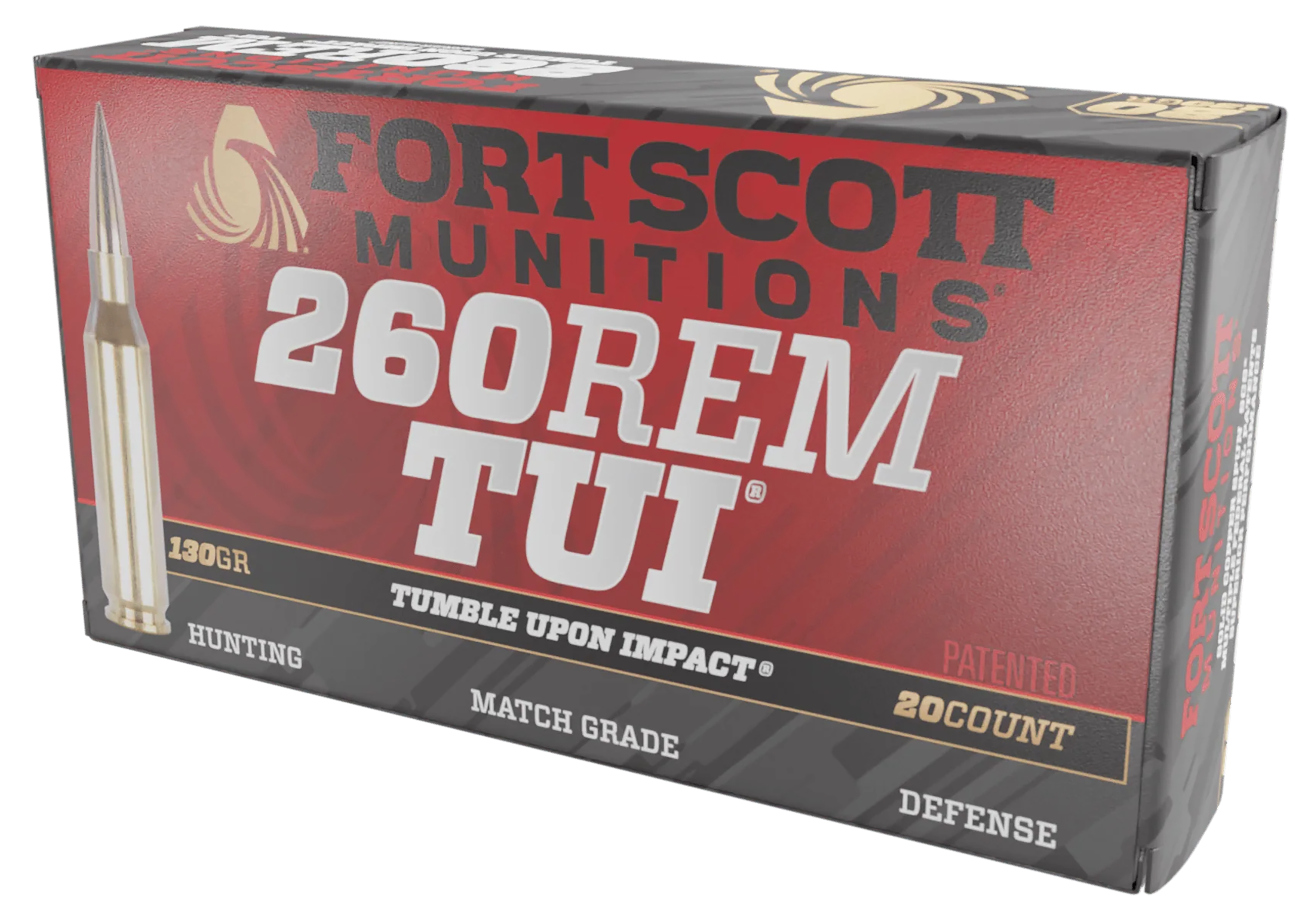 Fort Scott Munitions Tumble Upon Impact (TUI) 260 Rem 130gr Solid Copper Spun - Box or Case