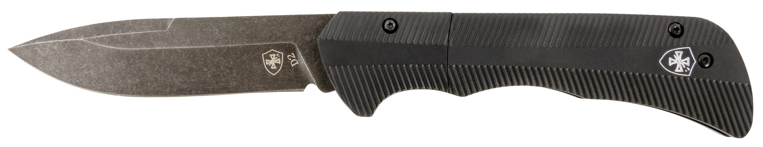 Templar Knife Auto Assist 3.5" Folding Drop Point Plain D2 Black Oxide Stonewashed Blade 4.25" Aluminum Handle
