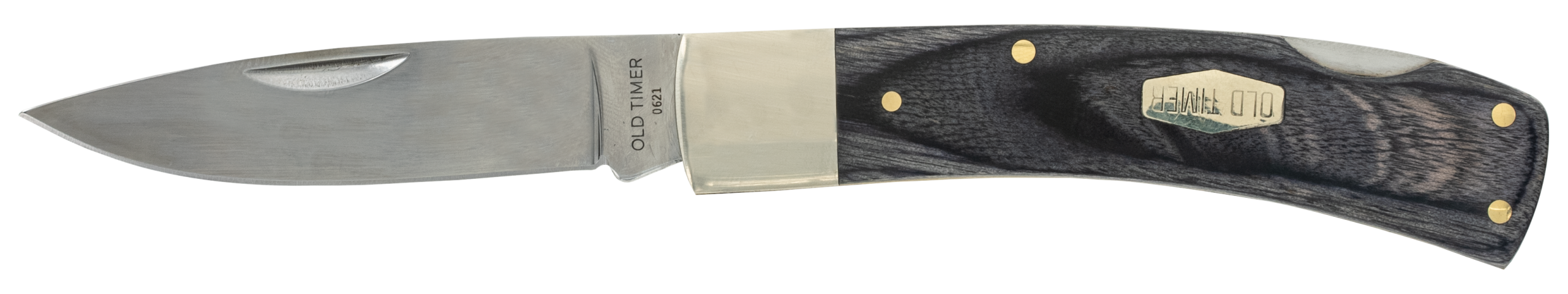 Old Timer Heritage Series Bruin 50th Anniversary 2.80" Drop Point Plain D2 Steel - Black Wood Laminate Handle