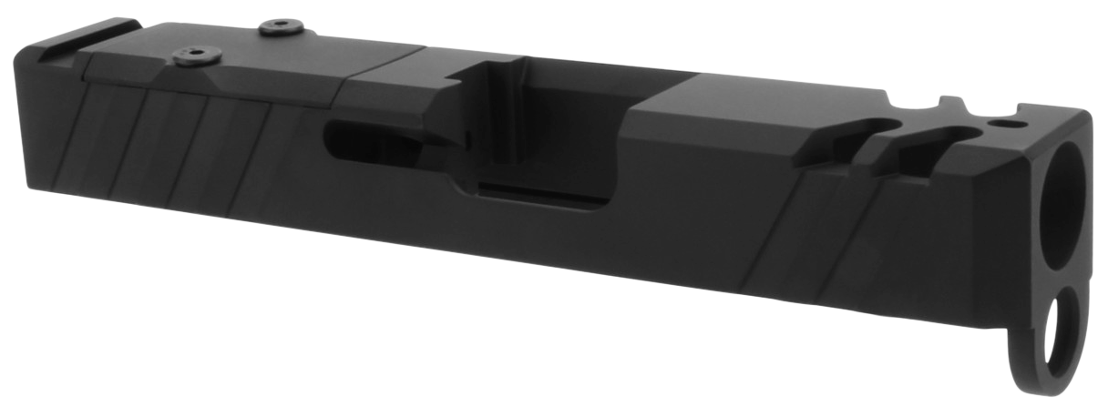 TacFire Replacement Slide 9mm Luger Optic Cut Slide Ports Graphite Black Cerakote - Glock 26 Gen3