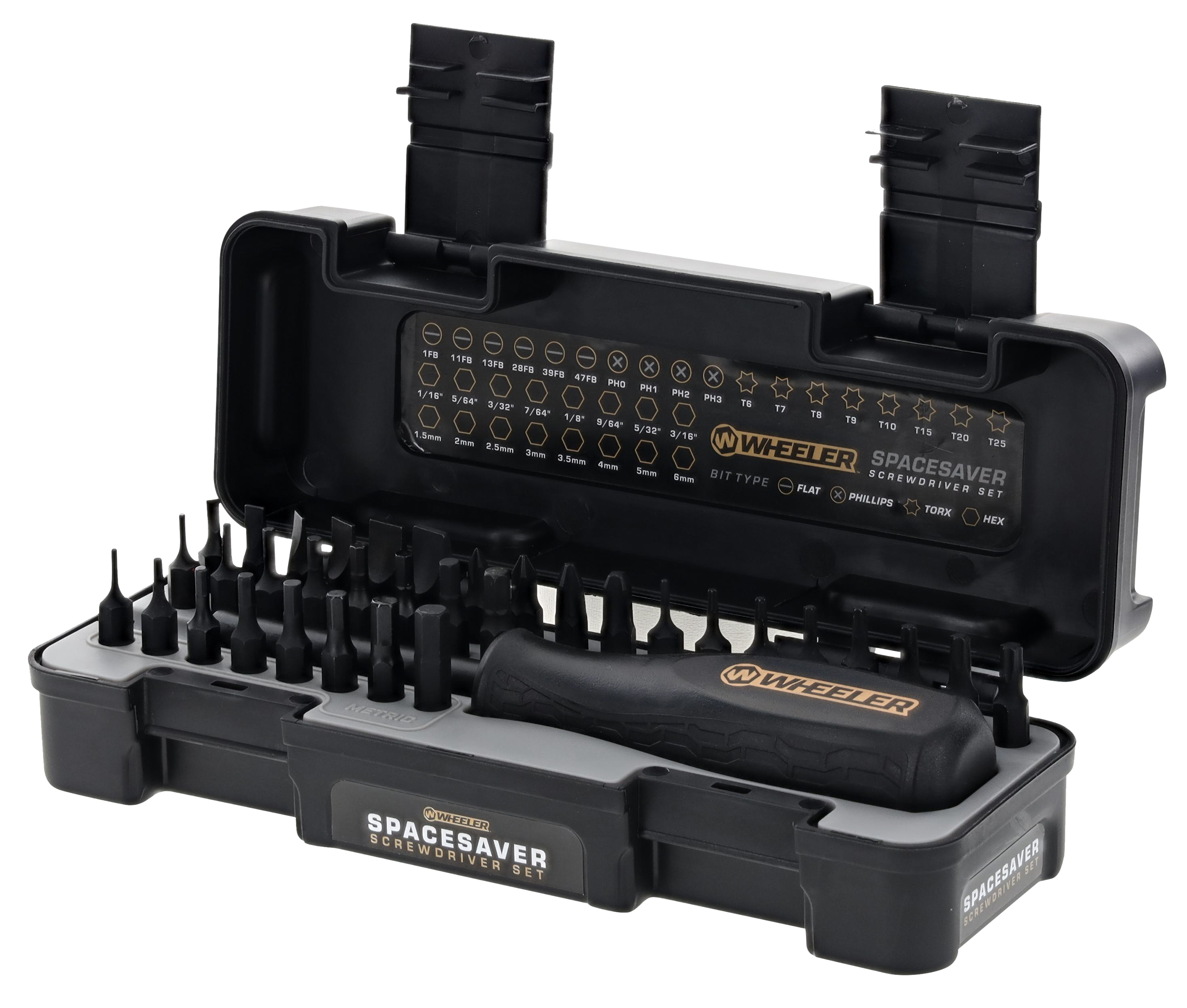 Wheeler SpaceSaver Screwdriver Set 36-Piece Black