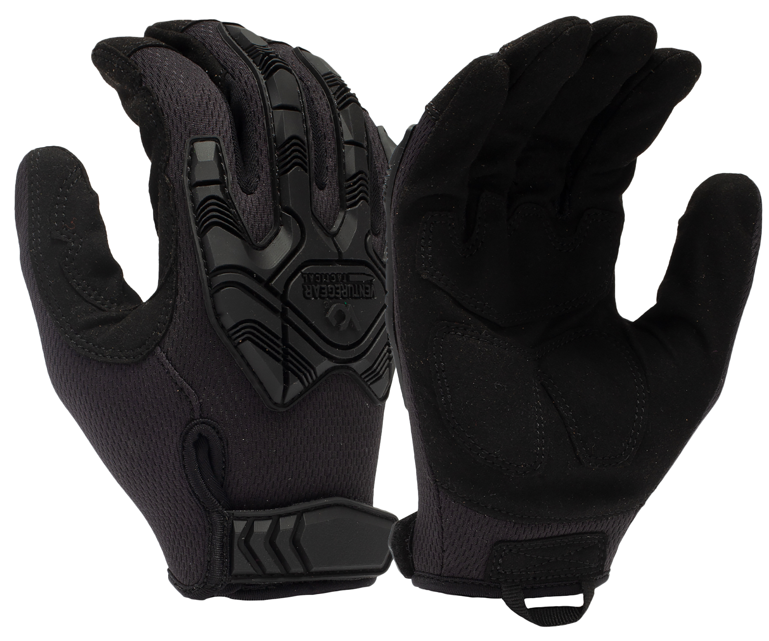 Pyramex VGTG40BL Impact Operator Heavy-Duty Black Synthetic Leather Large Hook & Loop Gloves