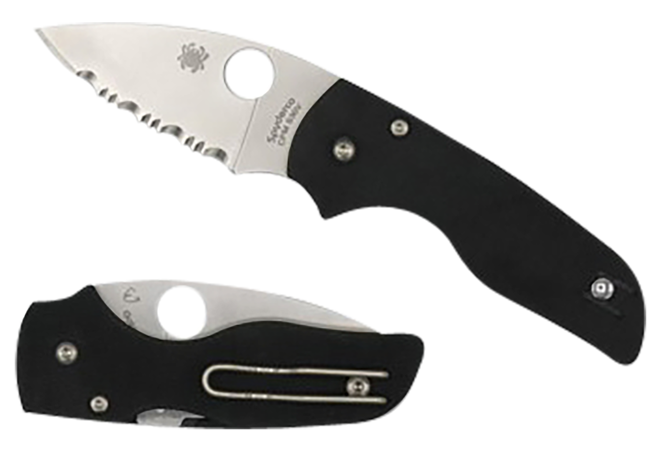 Spyderco Lil' Native 2.42" CPM S30V Plain Satin Compression Lock Folding Knife - Black G10 Handle
