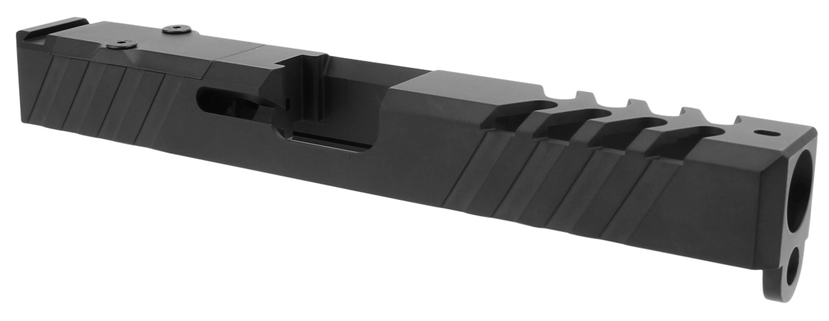 TacFire Replacement Slide 9mm Luger Graphite Black Cerakote Optics Cut Slide Ports - Glock 17 Gen3