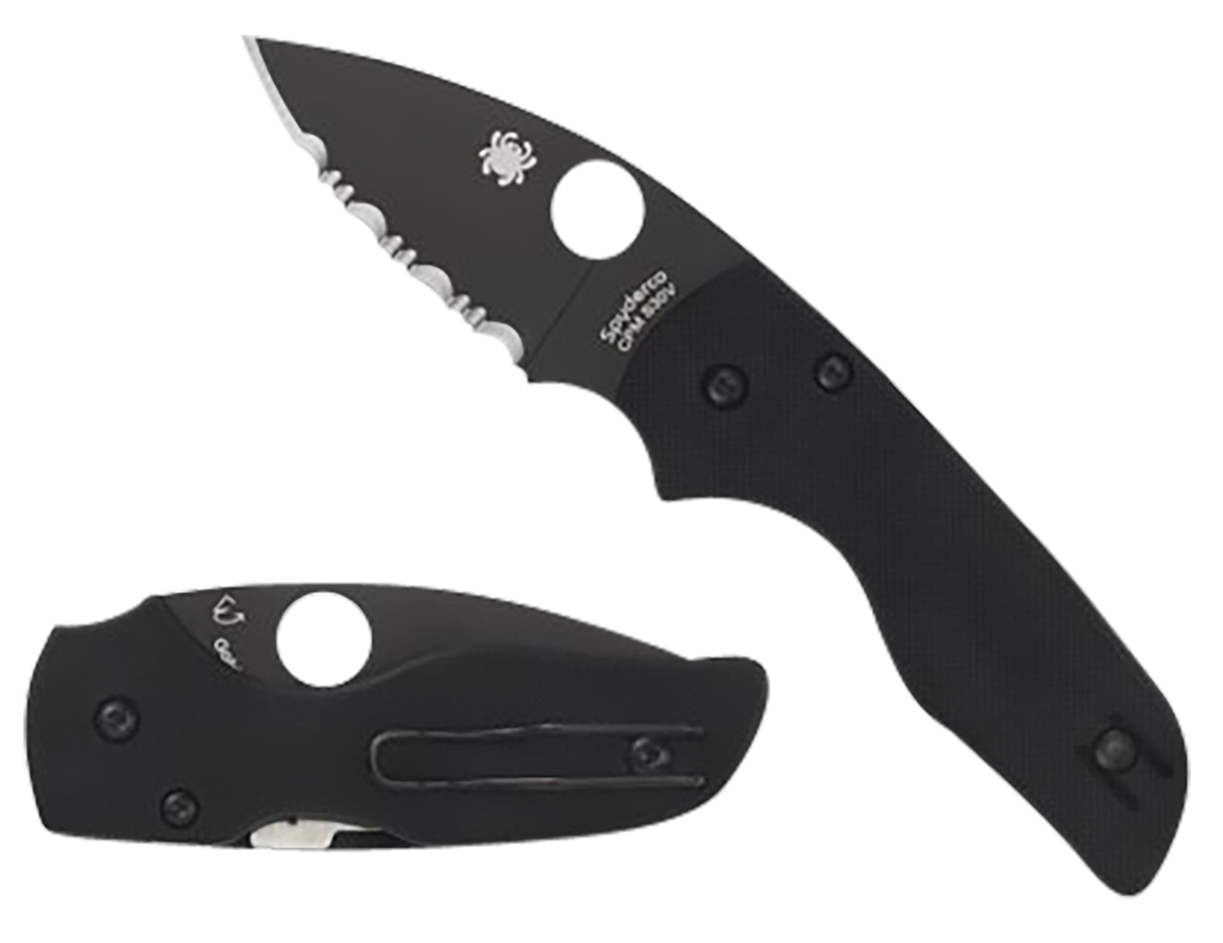 Spyderco Lil' Native 2.42" CPM S30V Black DLC Plain Edge G10 Compression Lock Folding Knife