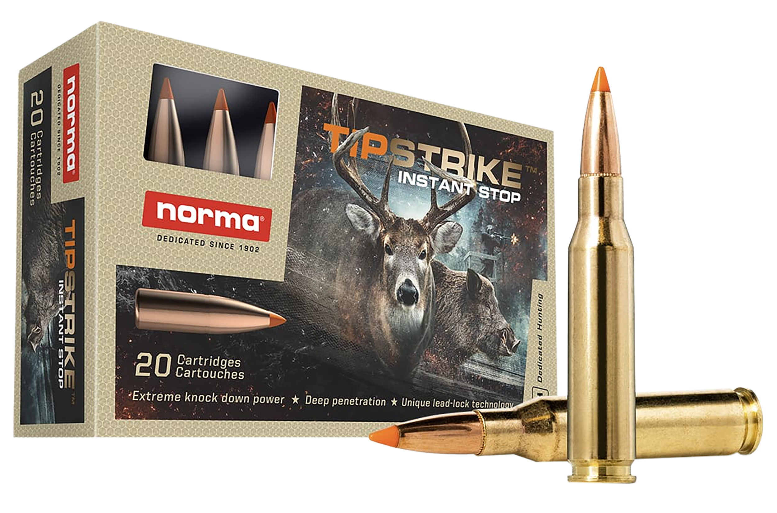 Norma Tipstrike 7mm-08 Rem 160gr Polymer Tip - Box or Case