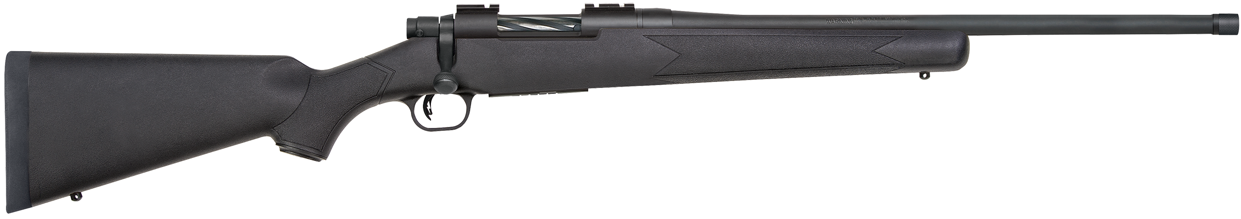 Mossberg Patriot 400 Legend 20" 4+1 Bolt-Action Rifle - Matte Blued Threaded Barrel, Black Synthetic Stock