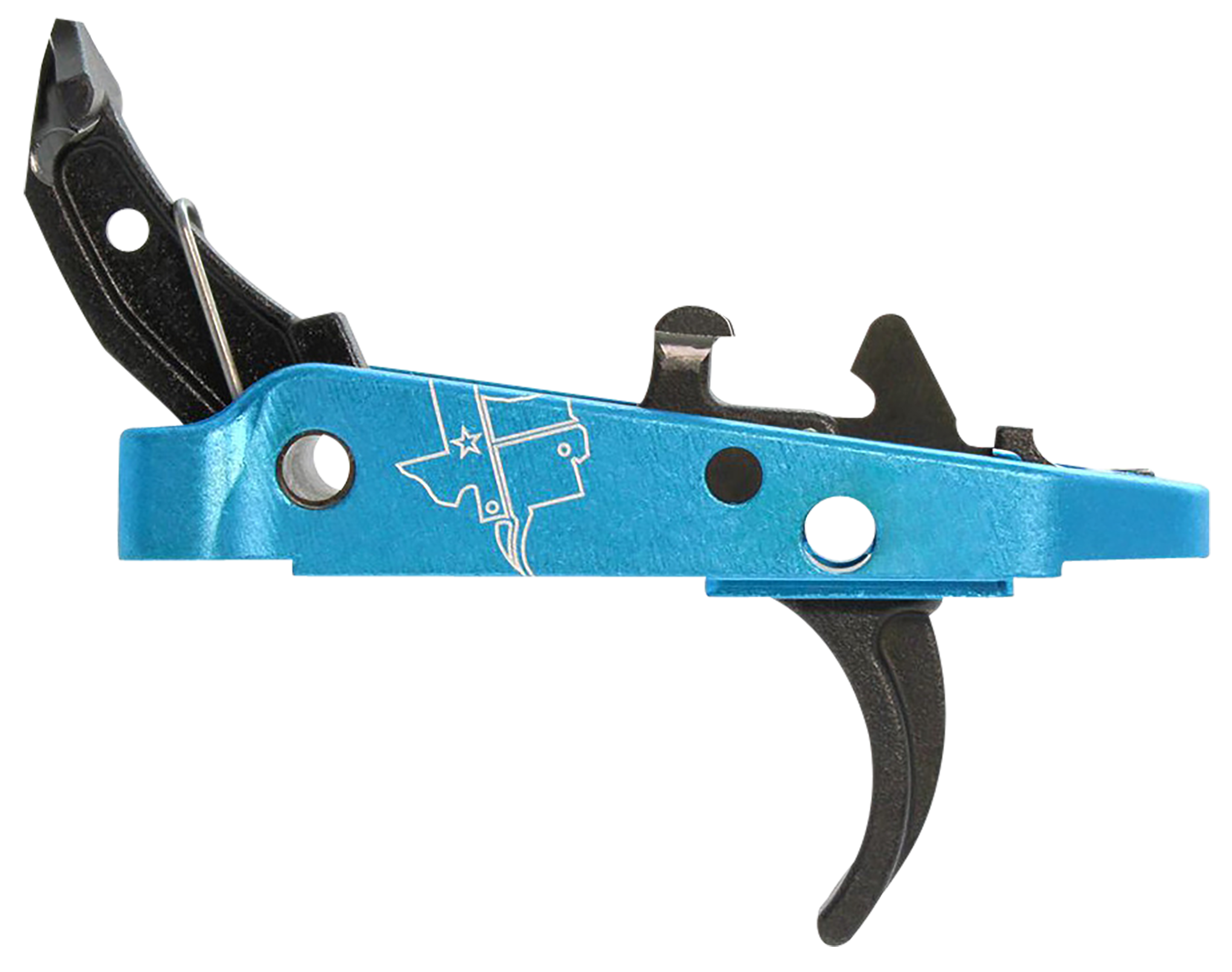 CMC Triggers 47501 AK-47 Drop-In Trigger Group 2.0 Single-Stage Curved 3.5 lbs - Black w/ Blue Housing