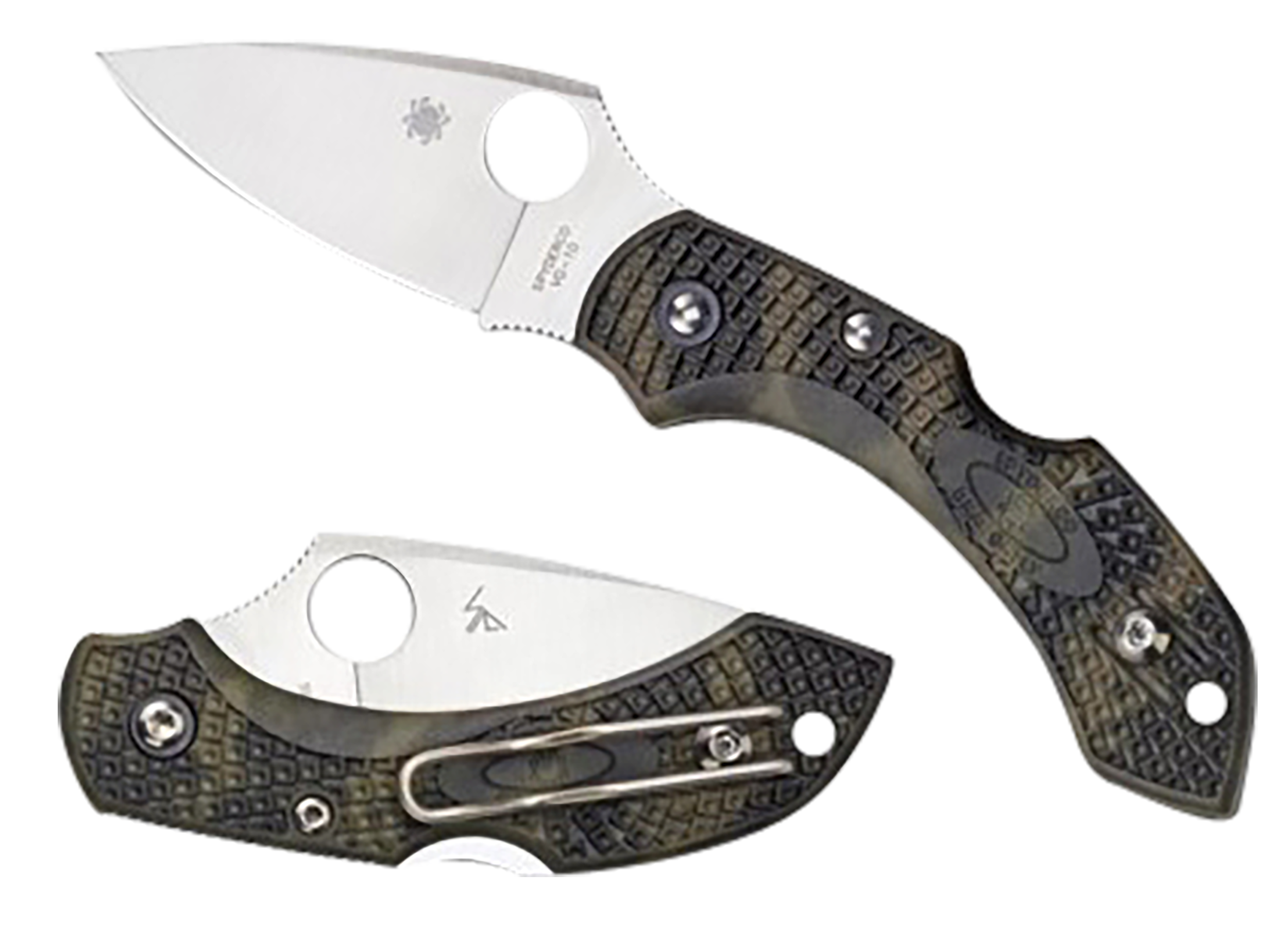 Spyderco Dragonfly 2 2.30" VG-10 Satin Plain Edge Zome Green FRN Folding Knife