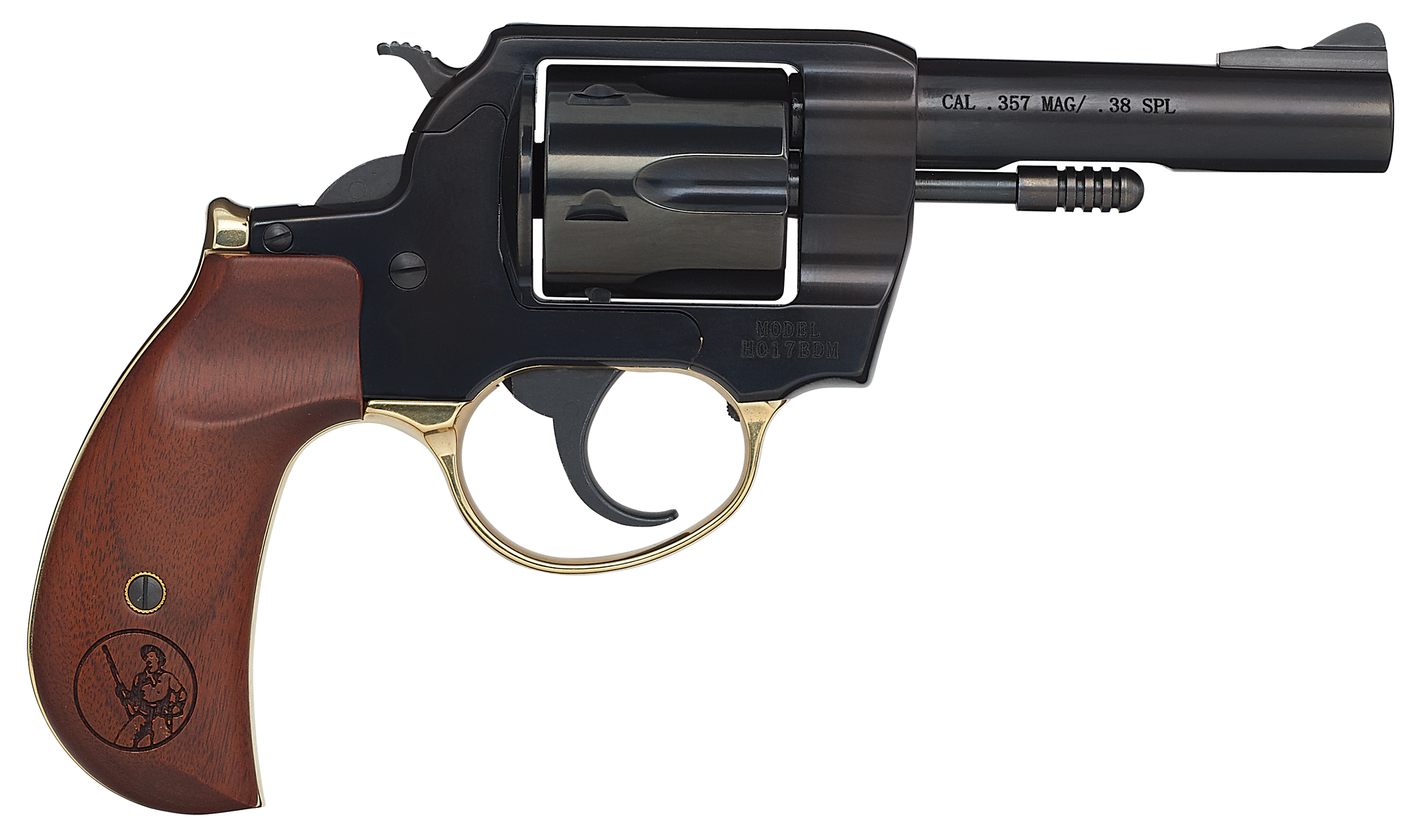 Henry H017BDM Big Boy .357 Mag/.38 Special 4" 6-Rd DA/SA Revolver - Blued, Birdshead Walnut