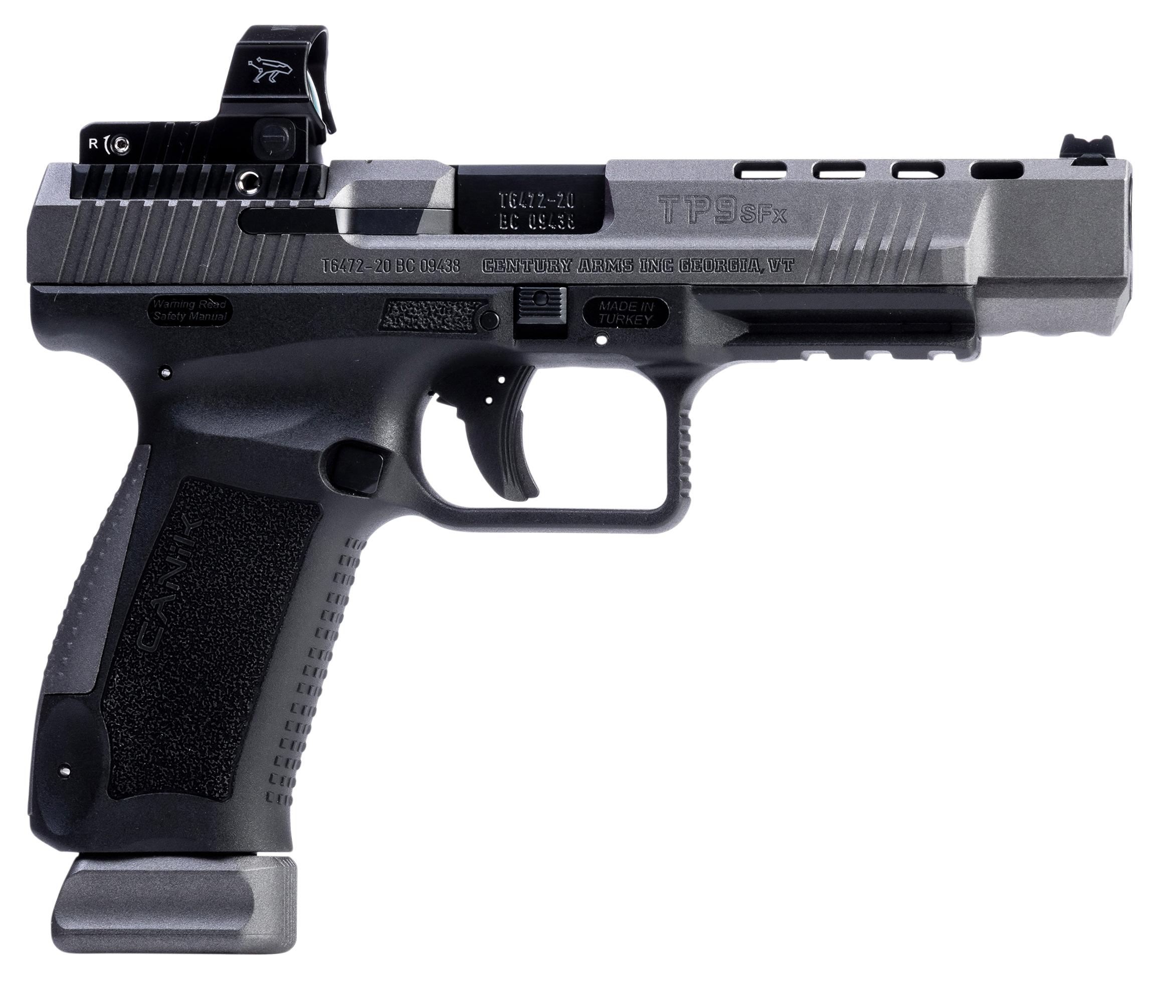 Canik TP9SFx 9mm Luger 5.2" 20+1 Semi-Auto Pistol w/MeCanik MO2 - Tungsten