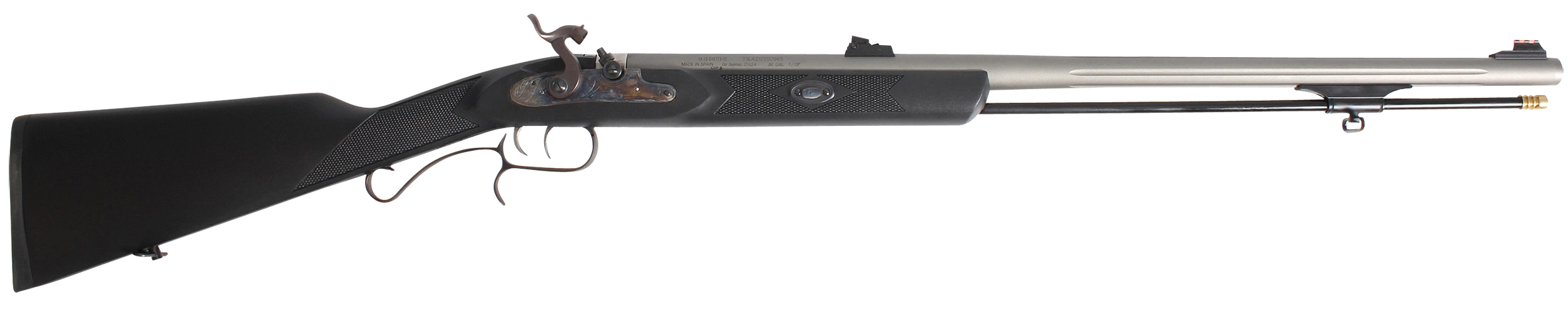 Traditions ShedHorn 50 Cal Musket 26 in Fluted Black Synthetic Muzzleloader