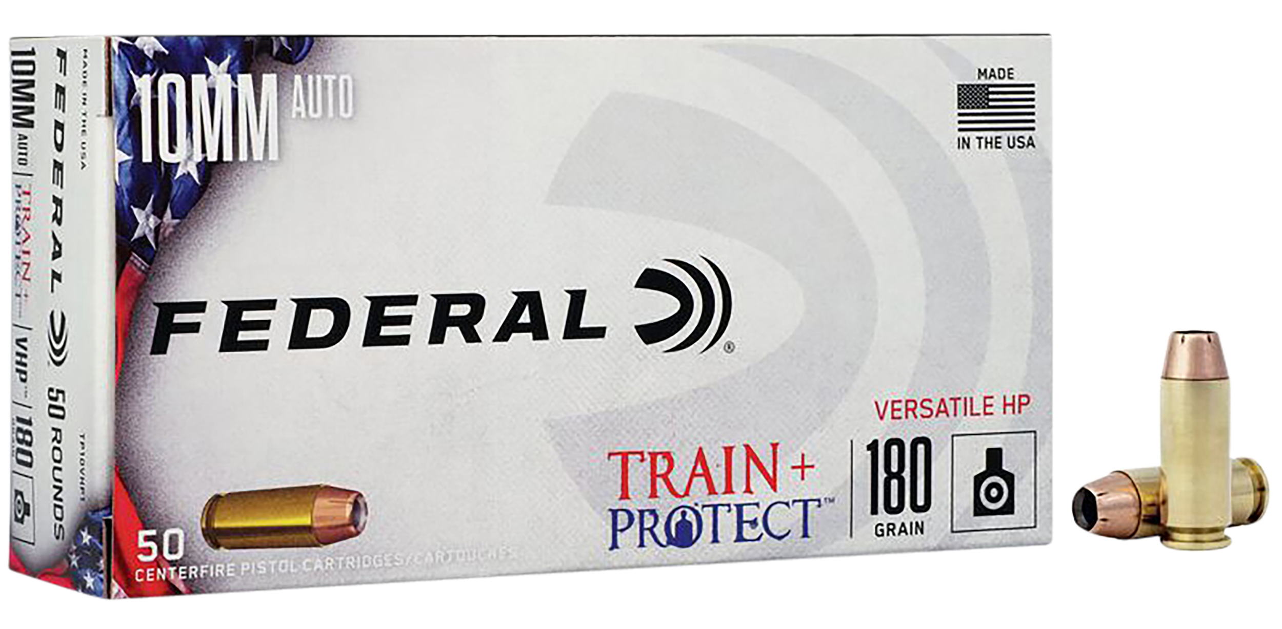 Federal Train + Protect 10mm Auto 180gr Versatile Hollow Point 50 Rd - Box or Case