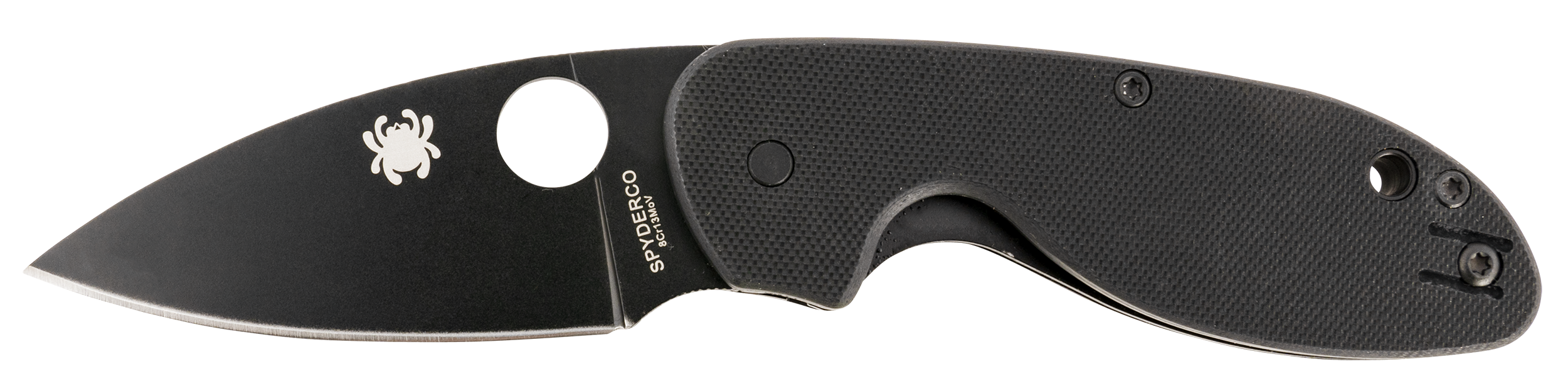 Spyderco Efficient 2.98" Plain Edge Black DLC 8Cr13MoV Black G10 Folding Knife