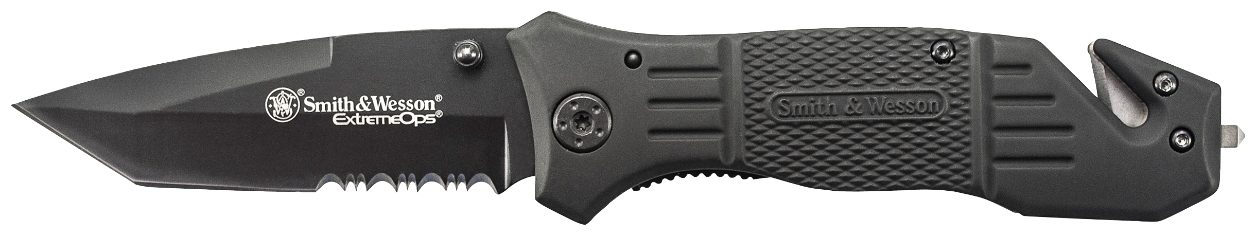 Smith & Wesson Knives Extreme Ops 3.30" Tanto Part Serrated Folding Knife